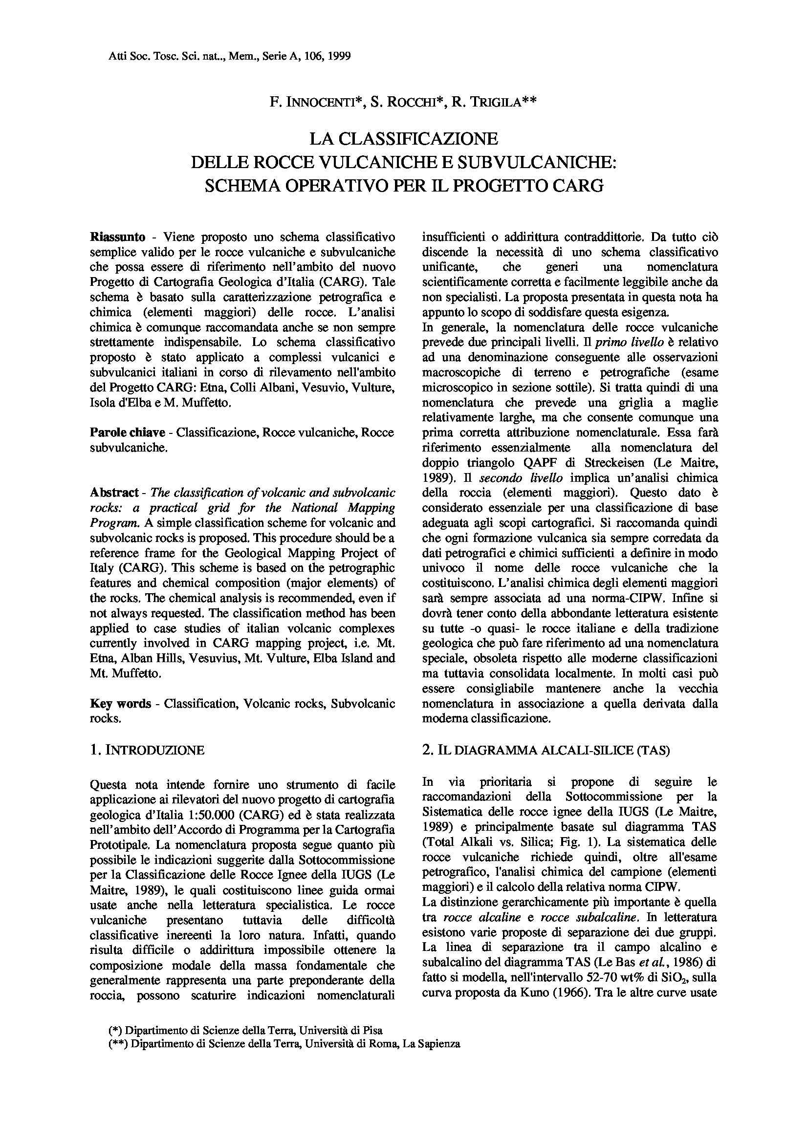 Schema classificazione