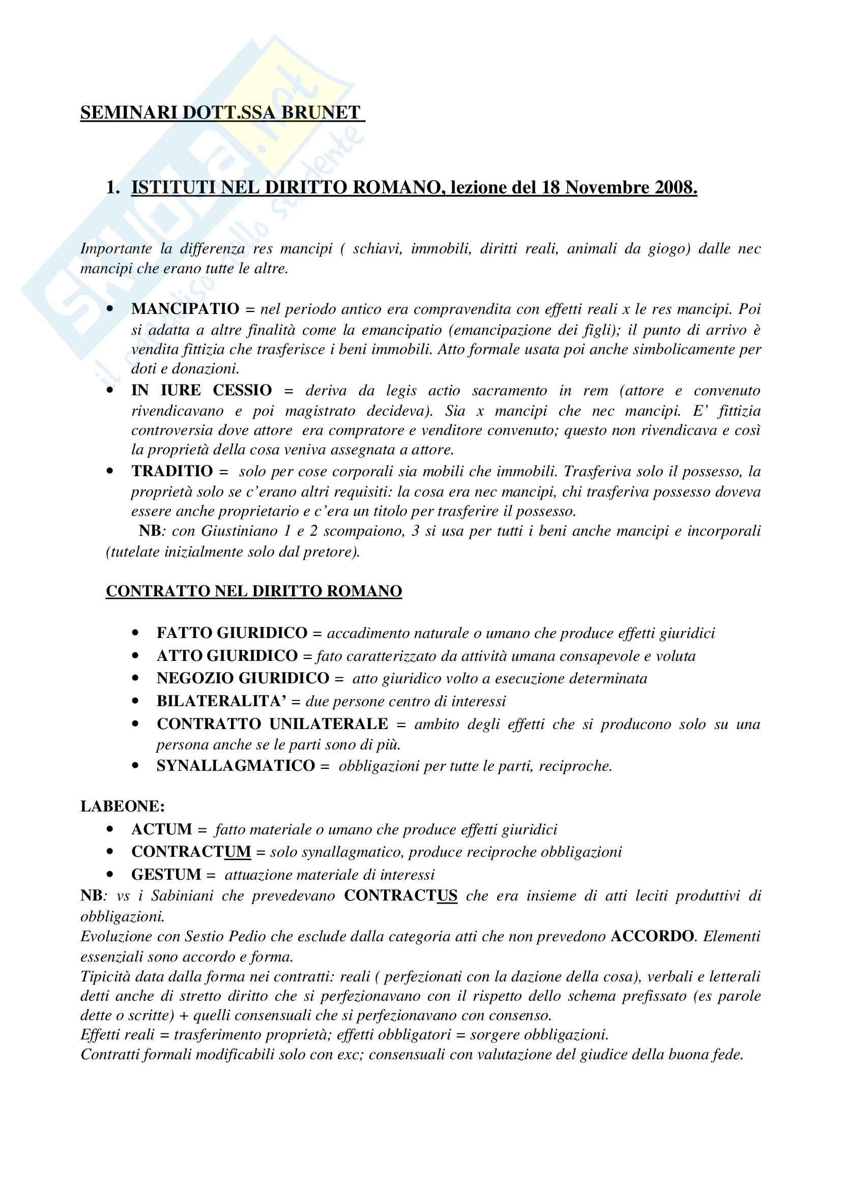 Schema periodi diritto romano