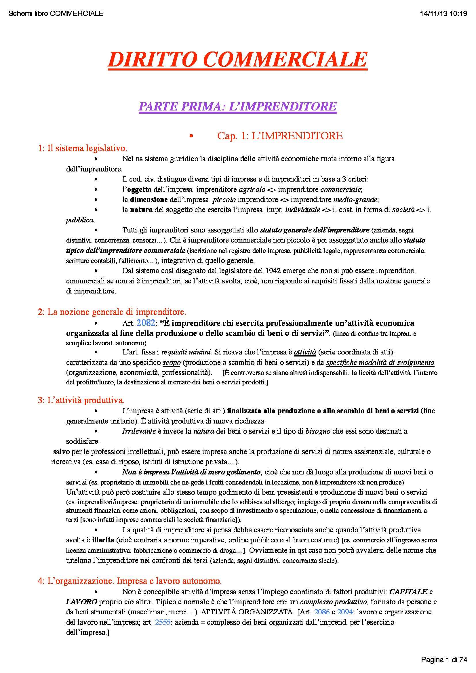 Schema riassuntivo sangue