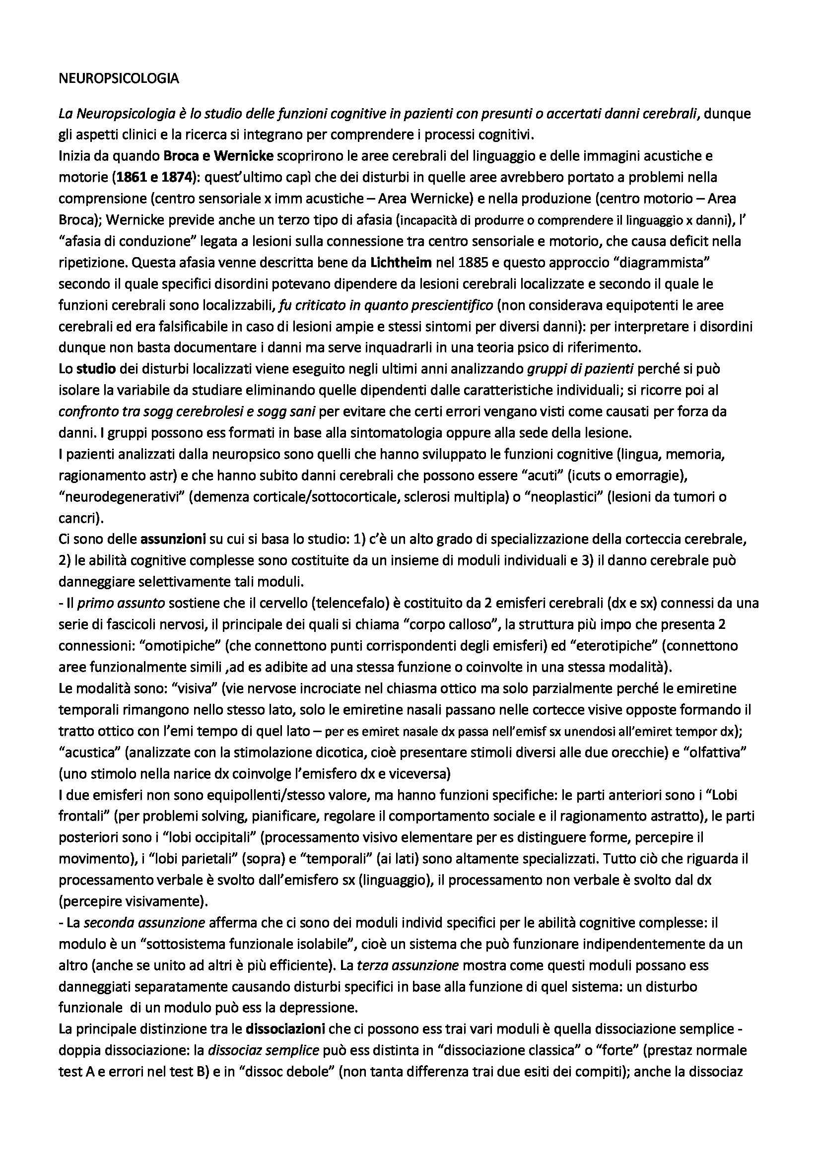 Schema corporeo riassunto