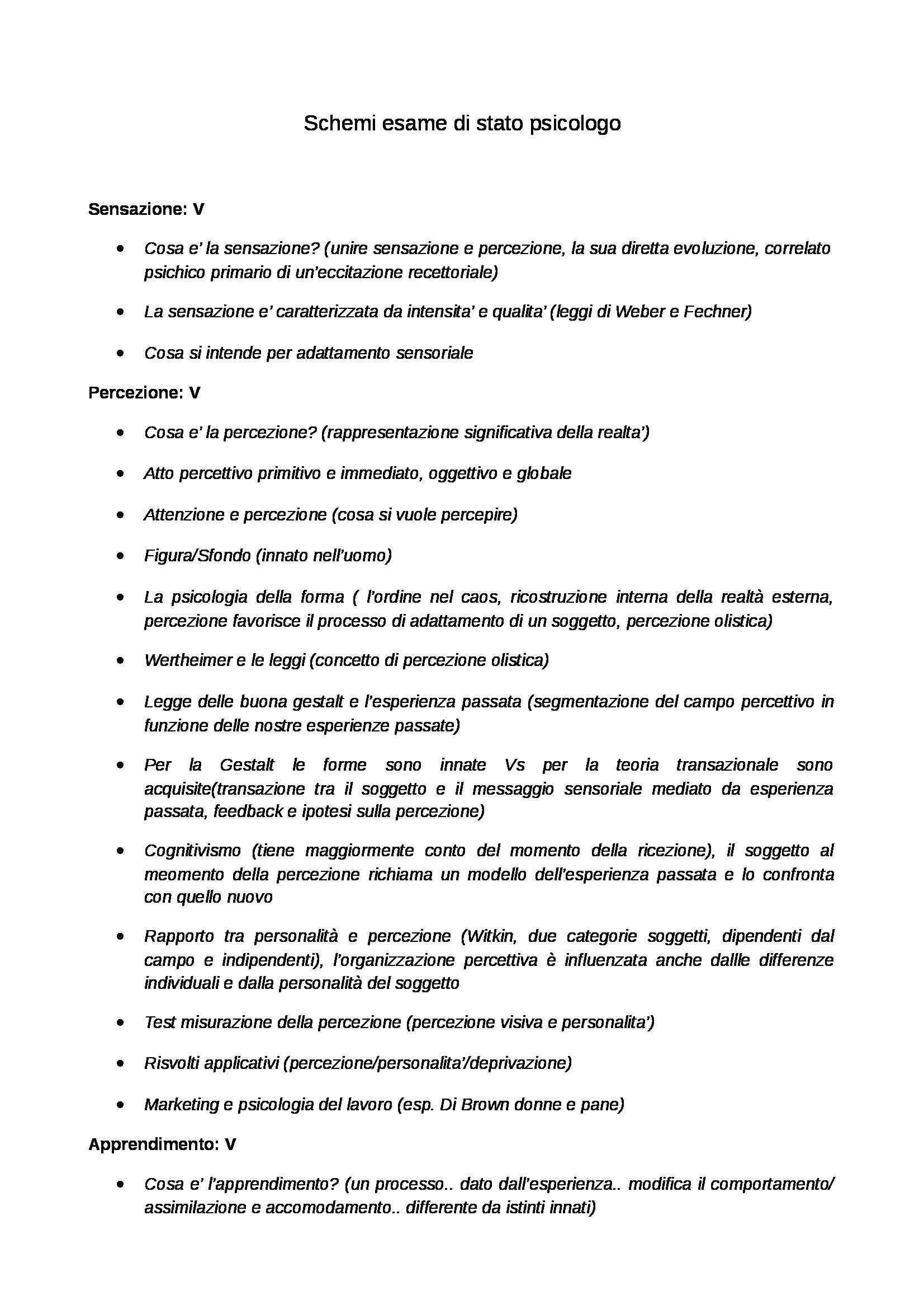 Schemi di eventi psicologia