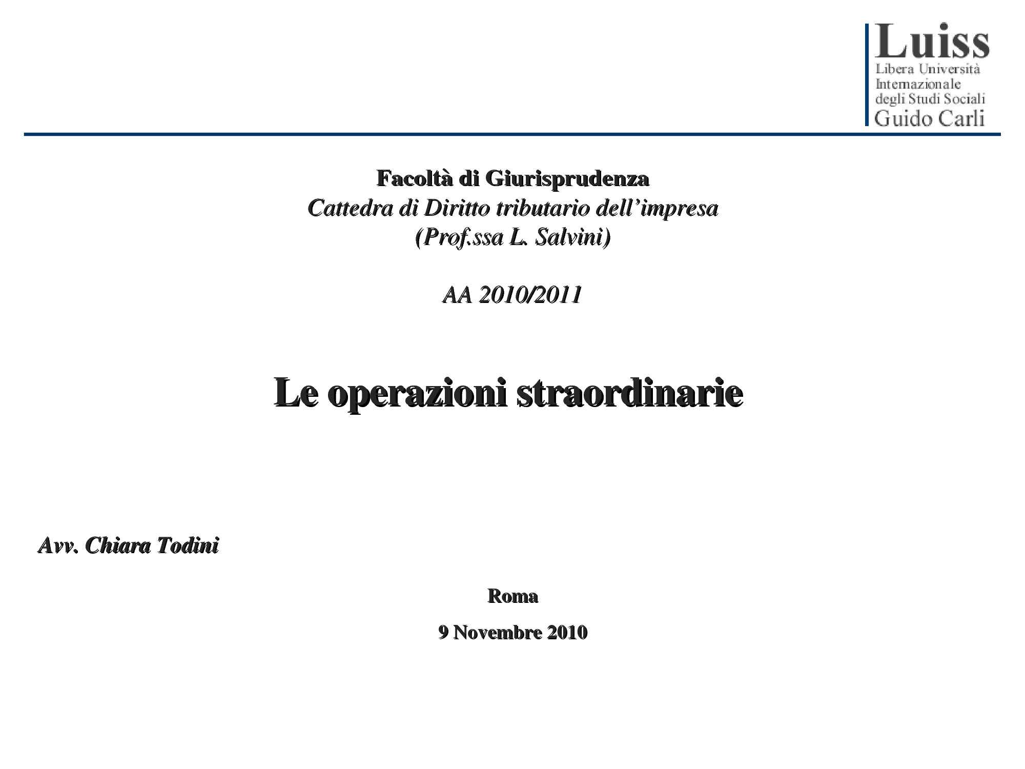 Schema operazioni straordinarie