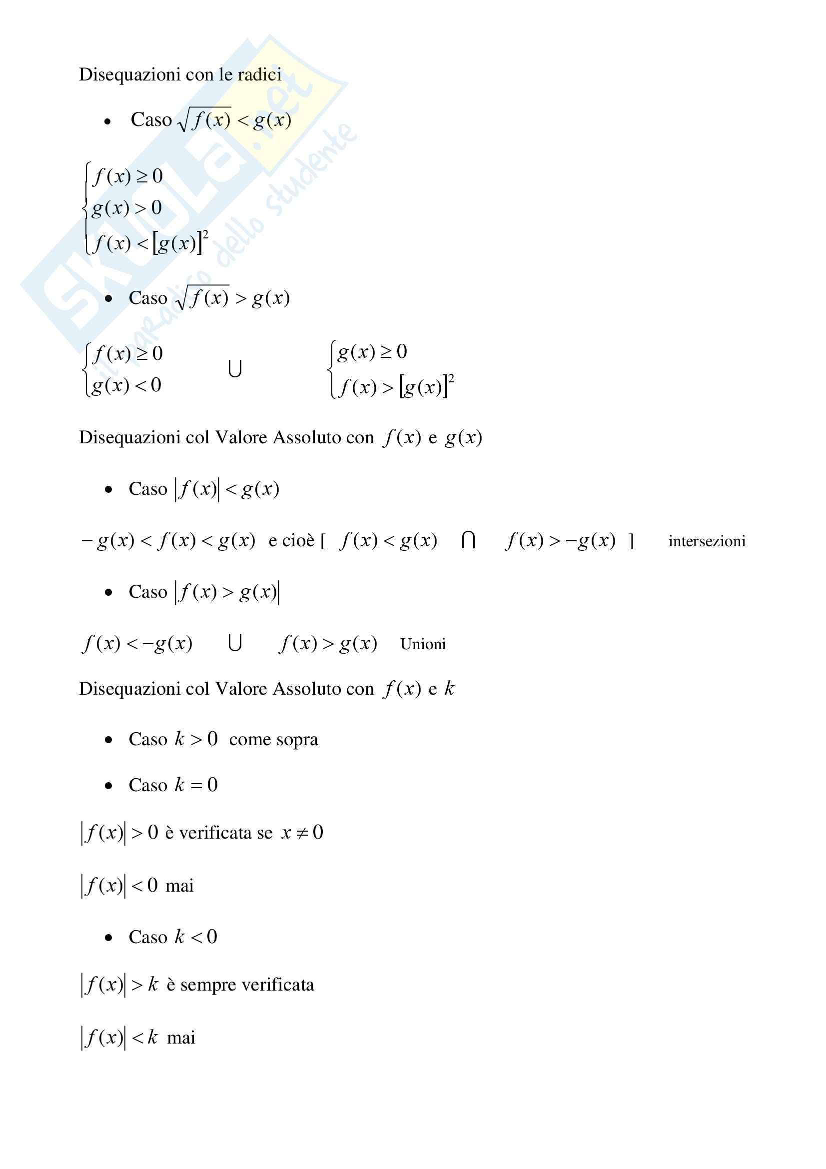 Schema analisi matematica 2