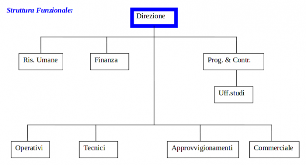 Organigramma della struttura funzionale