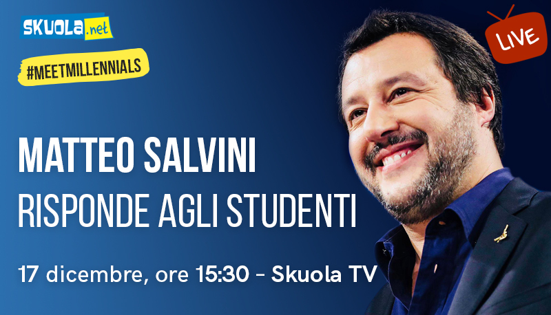 Scuole sicure, occupazioni, educazione civica: il ministro Salvini risponde alle domande degli studenti