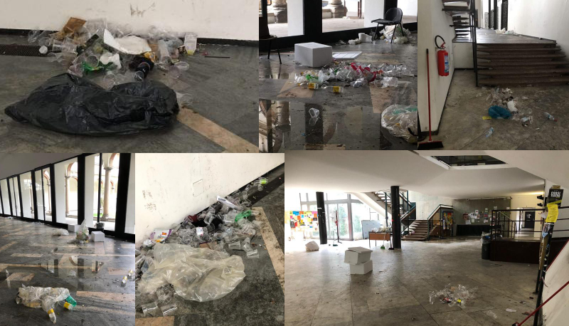 Statale di Milano, la festa di Halloween è un incubo: rifiuti e sporcizia per tutto l’ateneo