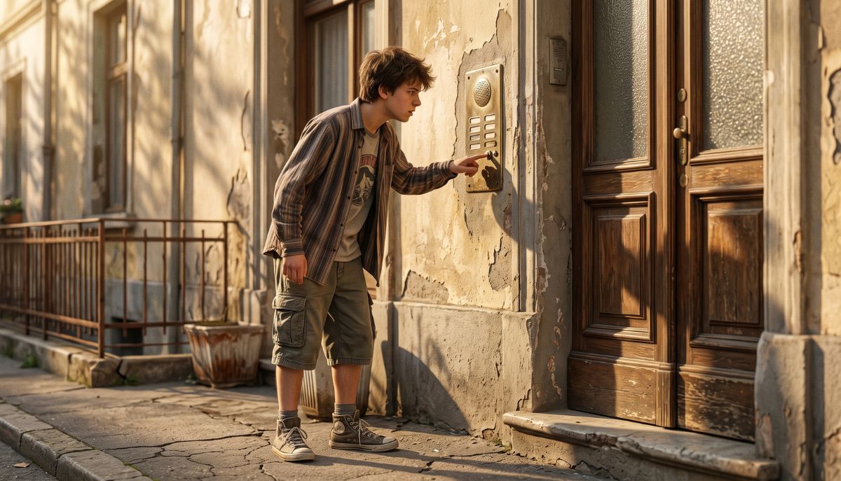 Adolescente che citofona