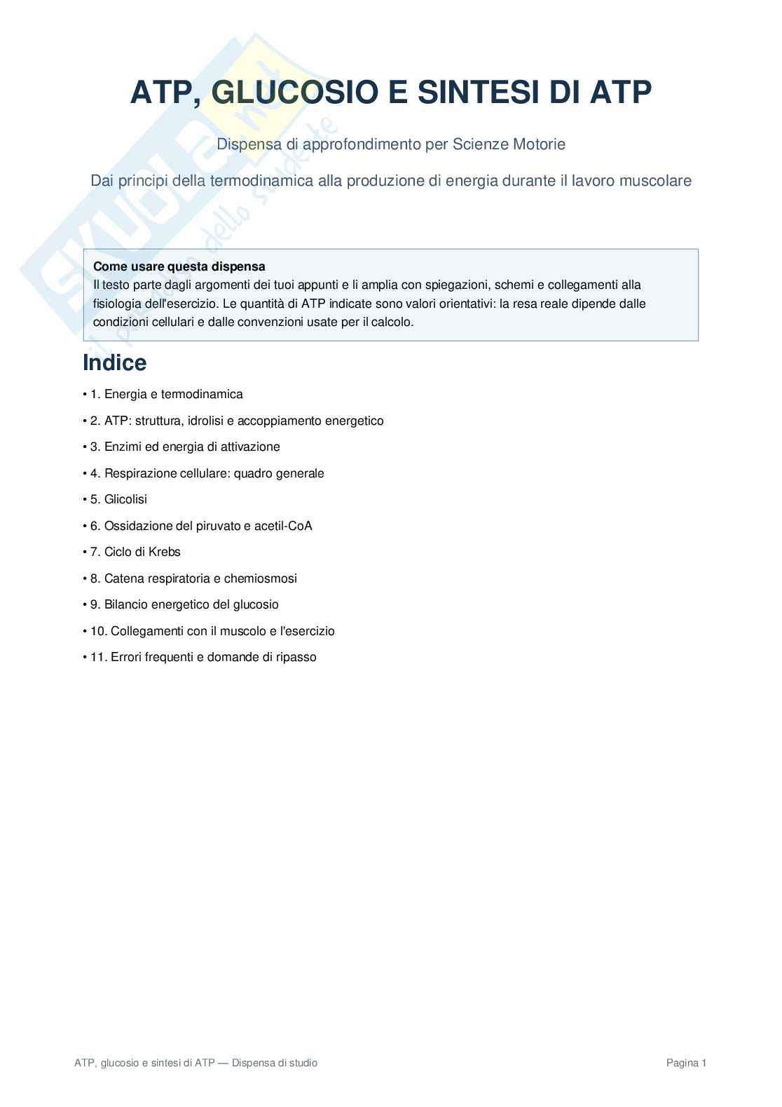 ATP e glucosio Pag. 1