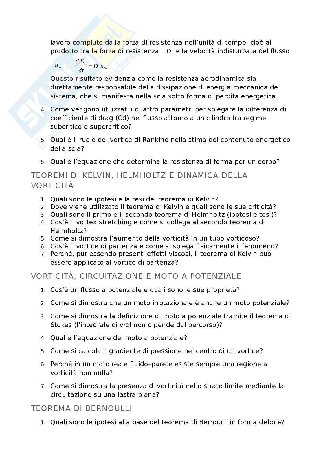 Domande orale Aerodinamica e gestione termica del veicolo Pag. 6