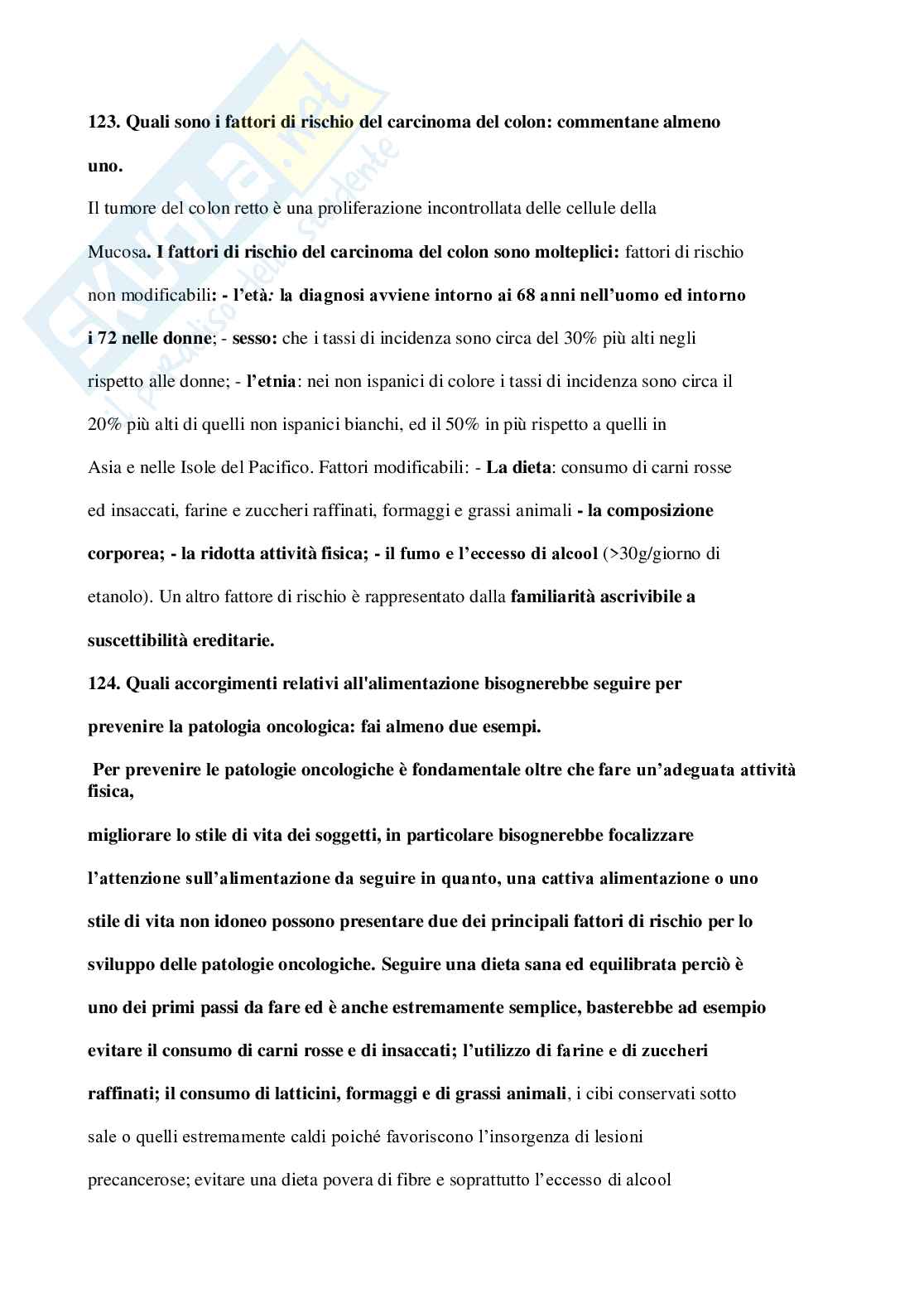 Paniere Attività motoria per le patologie oncologiche - (2026) - Risposte aperte corrette  Pag. 21
