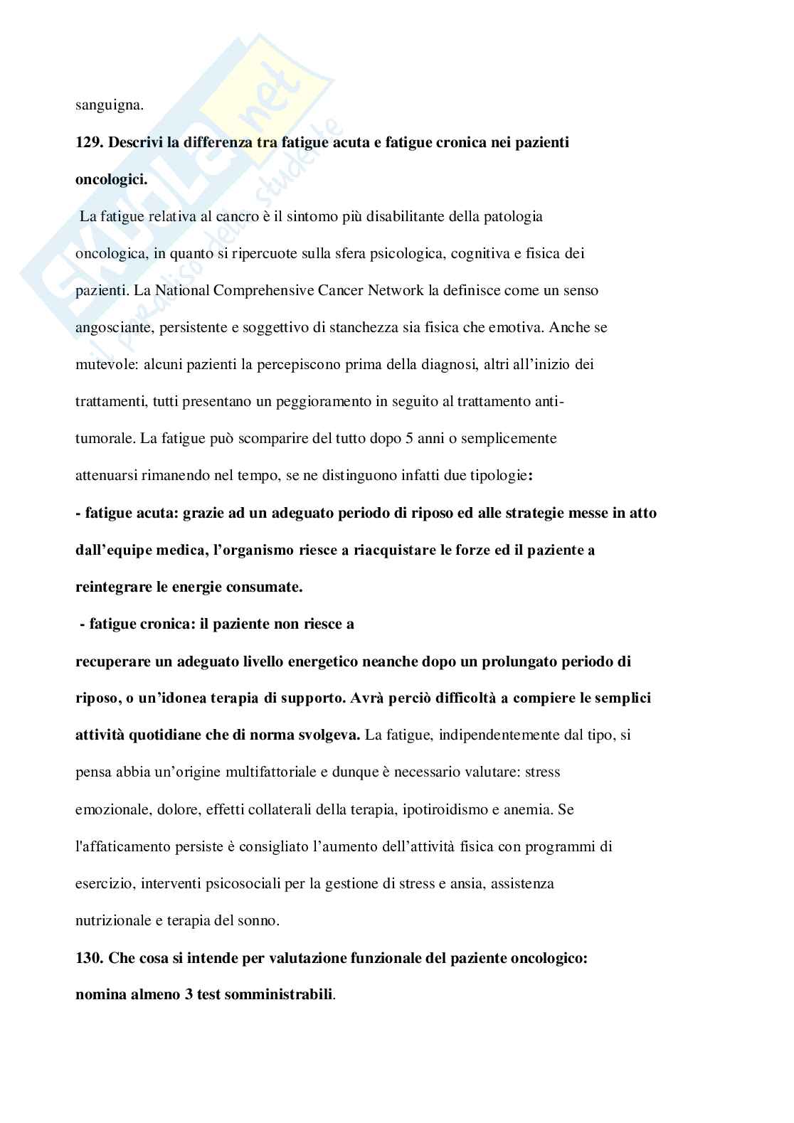 Paniere Attività motoria per le patologie oncologiche - (2026) - Risposte aperte corrette  Pag. 26