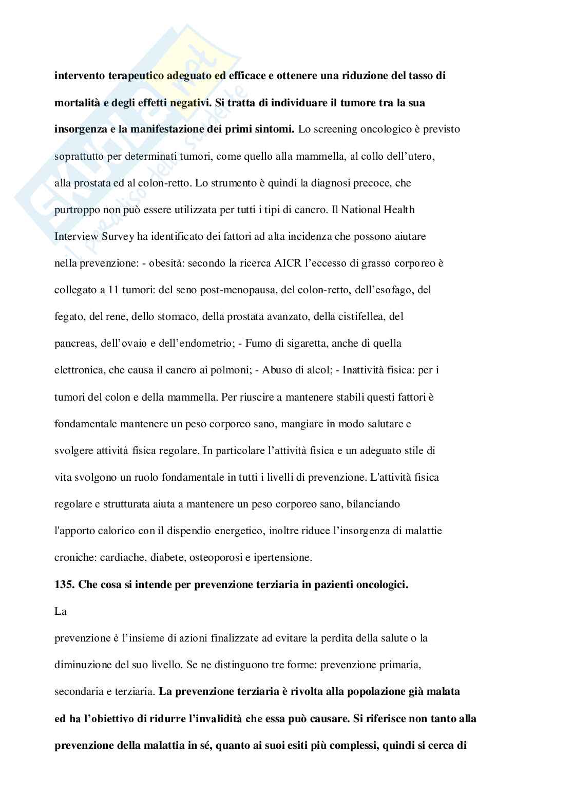 Paniere Attività motoria per le patologie oncologiche - (2026) - Risposte aperte corrette  Pag. 31