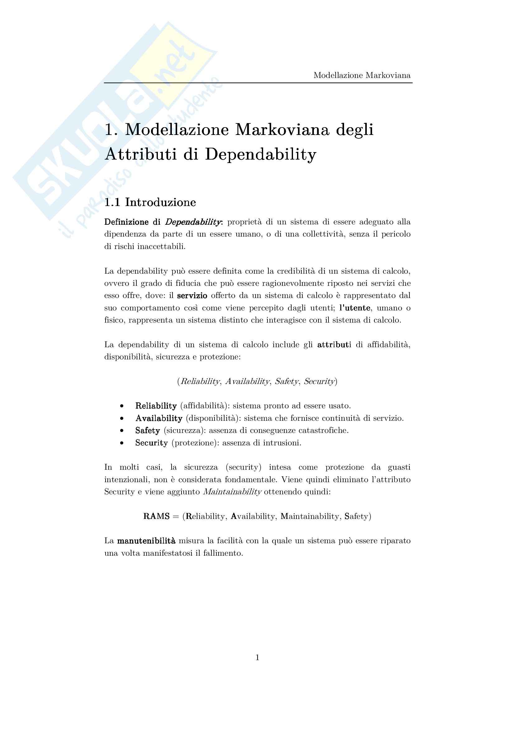 Elementi di Software Dependability Pag. 6