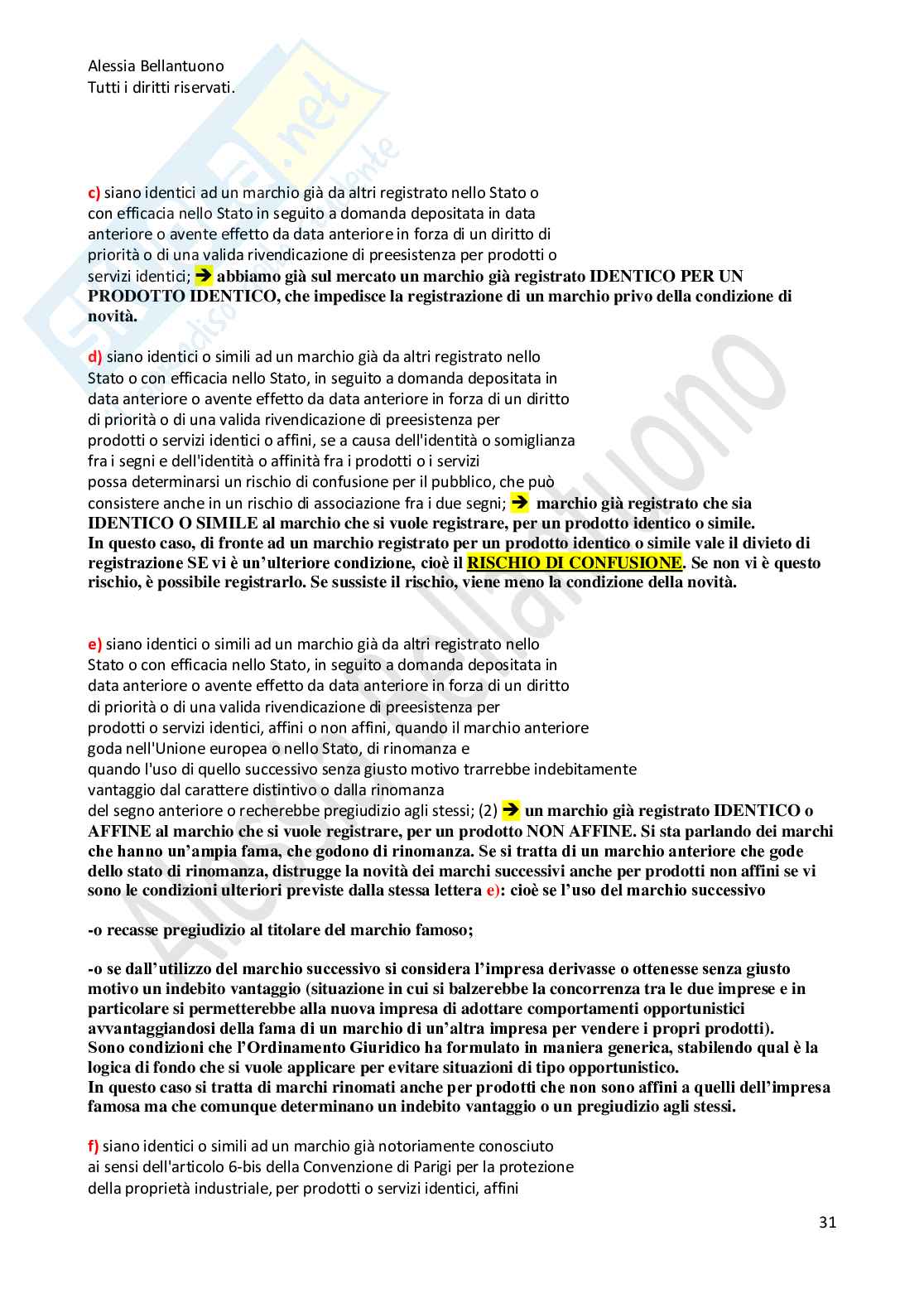 Appunti Diritto Industriale e della Concorrenza Pag. 31