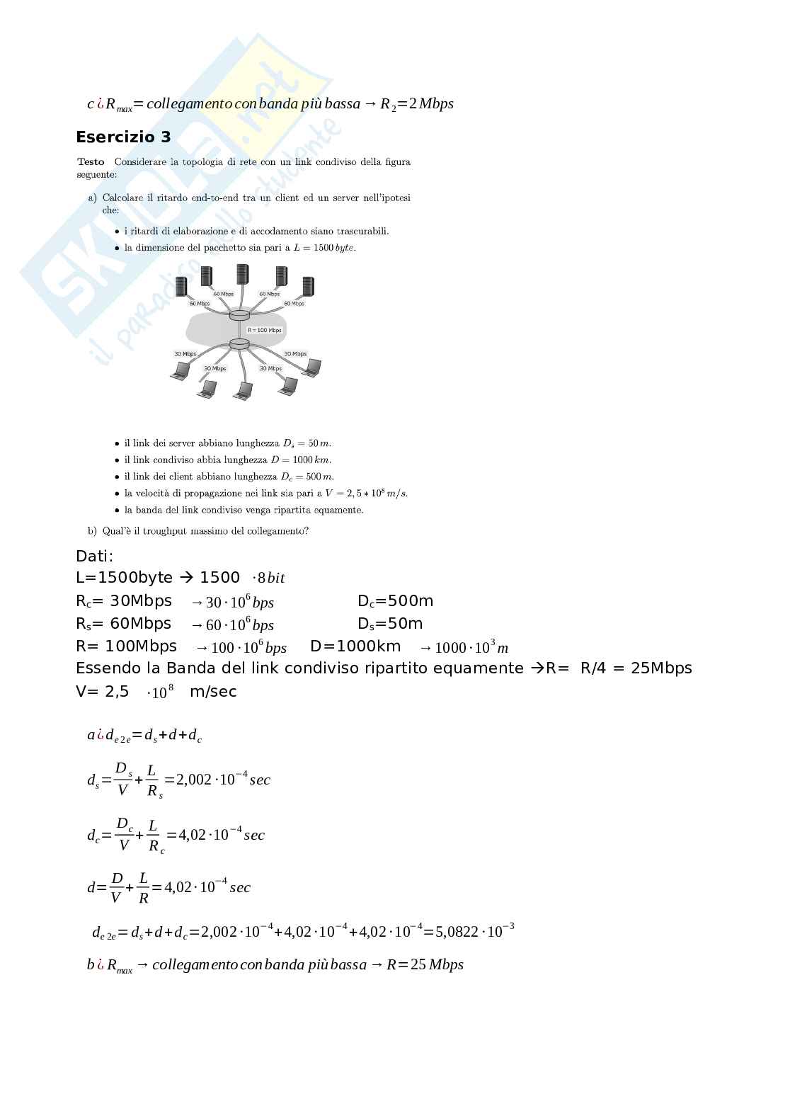 Risoluzioni esercizi Architettura di Internet Pag. 6