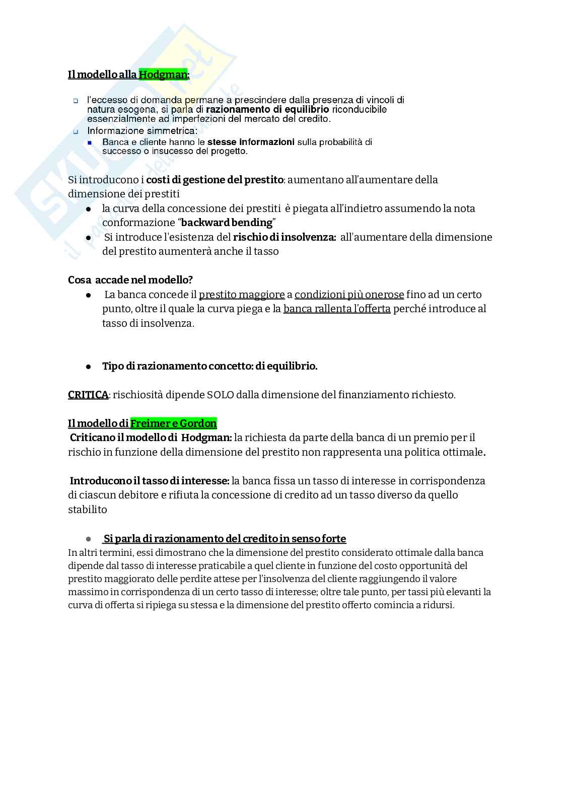 Appunti di Economia e gestione della banca Pag. 41