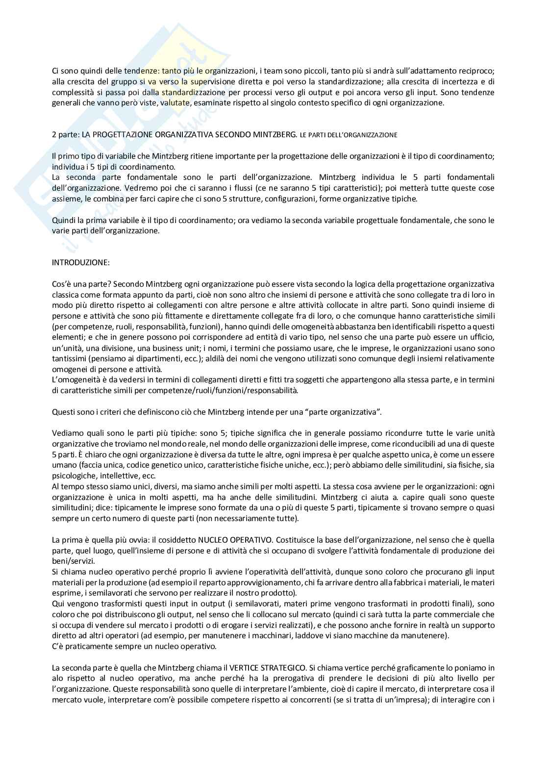Organizzazione aziendale - Mintzberg Pag. 6