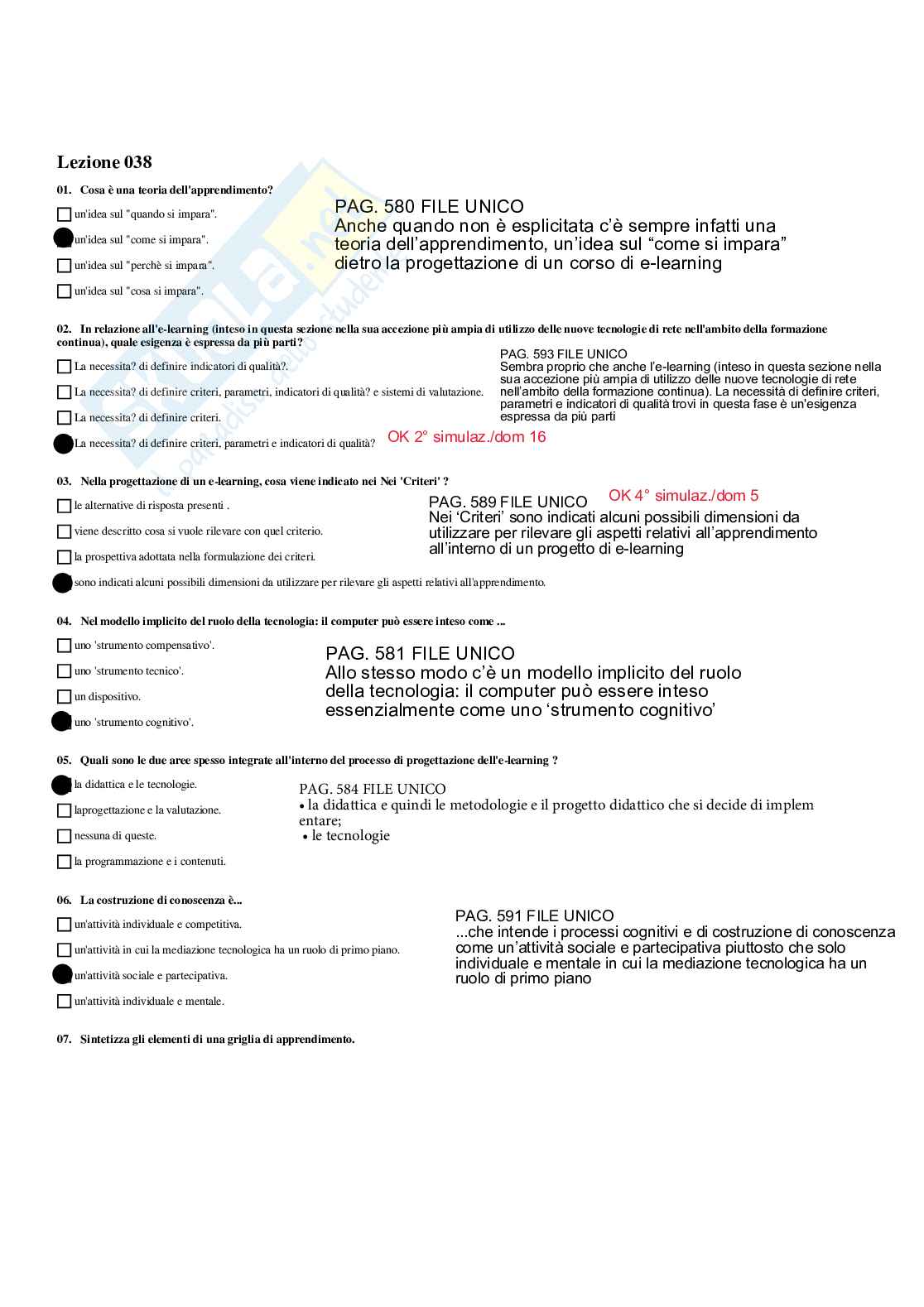 Paniere Pedagogia dei nuovi media - Risposte multiple - aggiornato (2026) Pag. 31