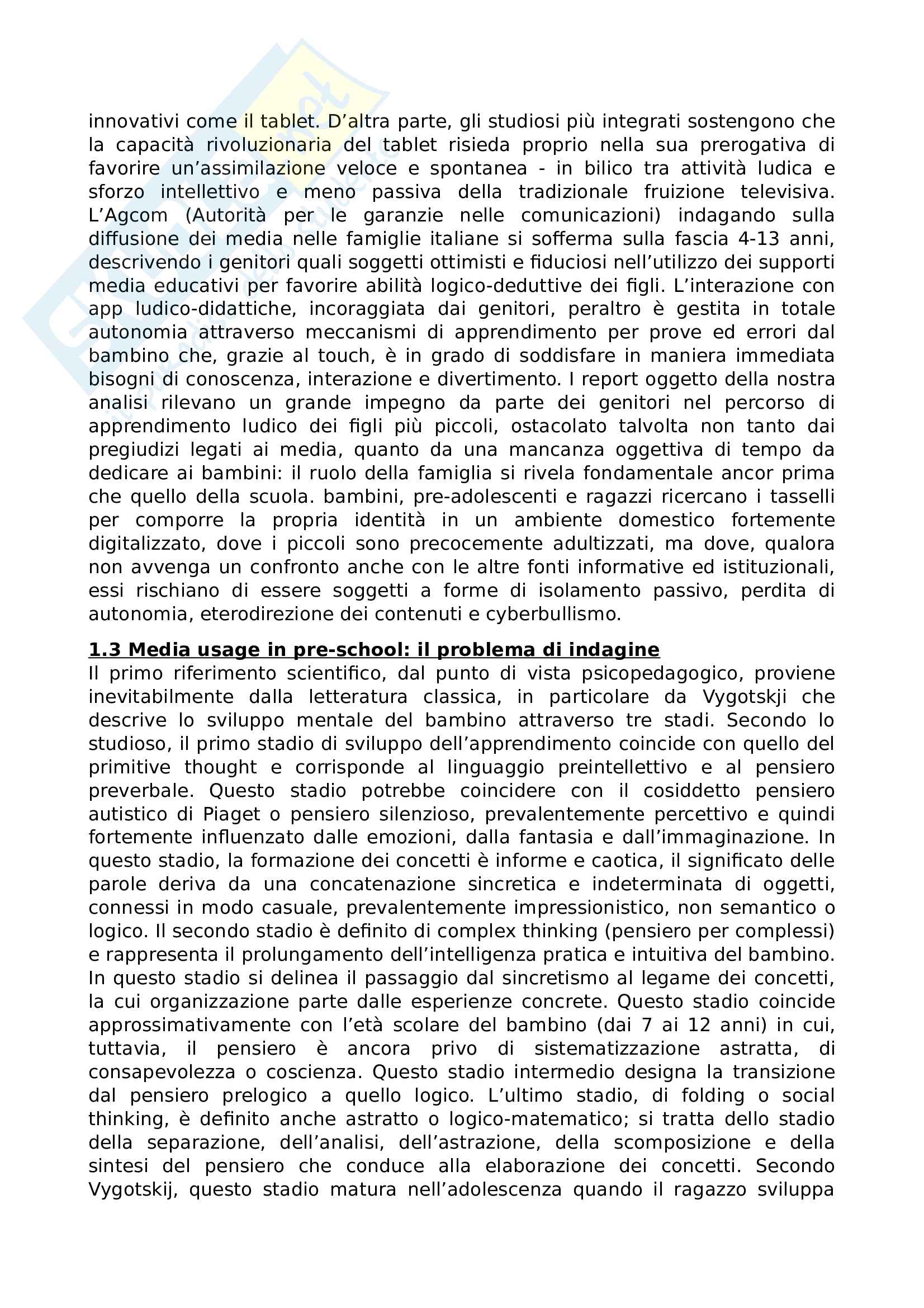 Riassunto esame Digital Education, prof. Cortoni, libro consigliato App Digital Education. Percorsi didattici sperimentali nella scuola dell'infanzia Pag. 6