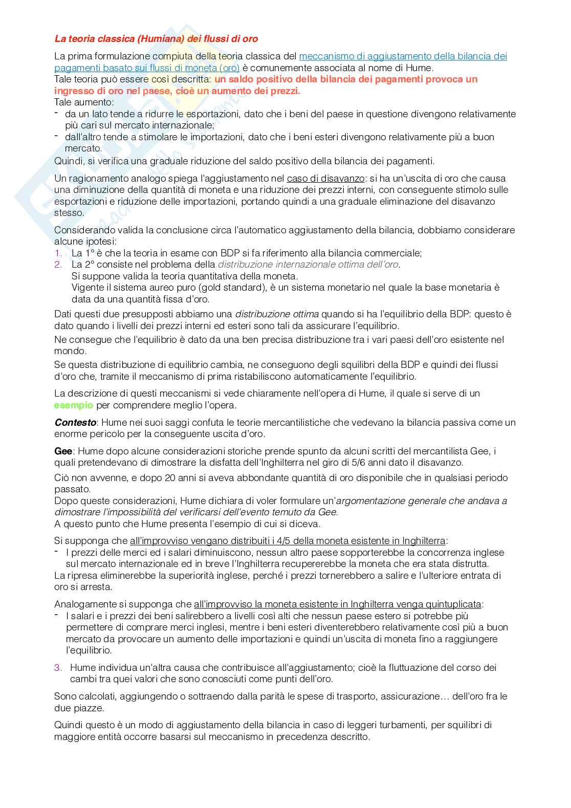 Teoria classica (Humiana) dei flussi d'oro Pag. 1