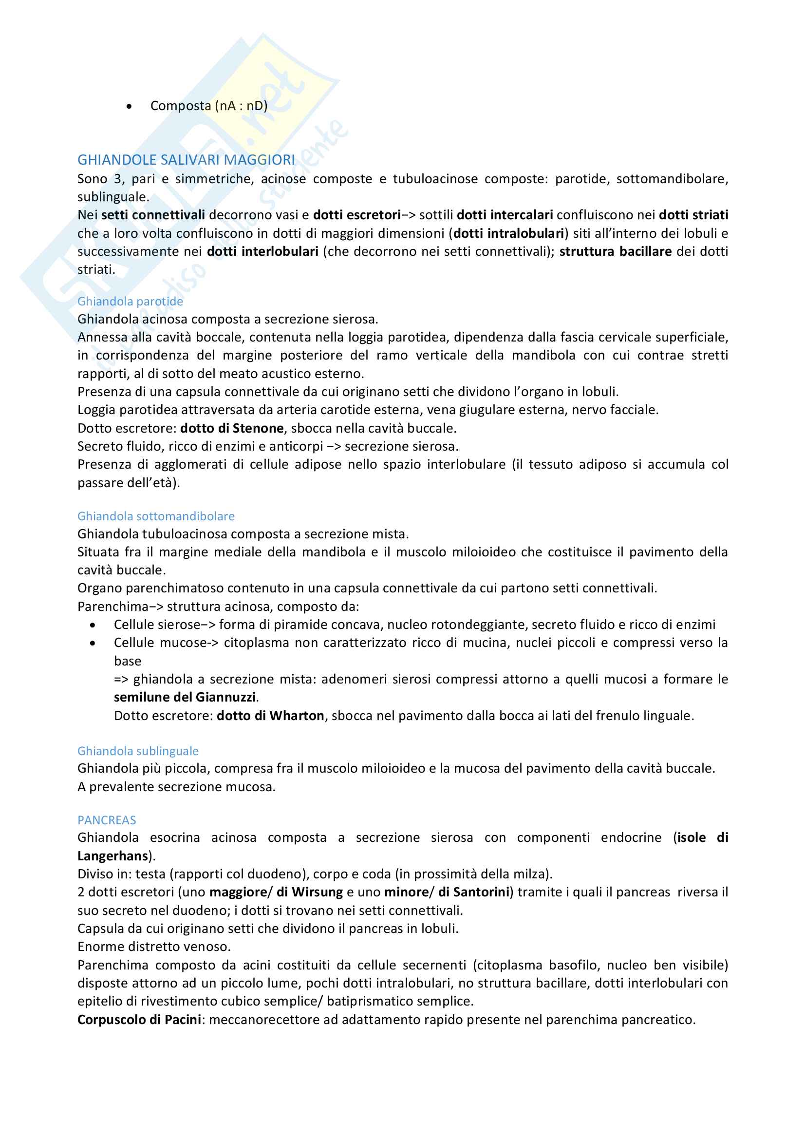 Apparato digerente, Istologia Pag. 2