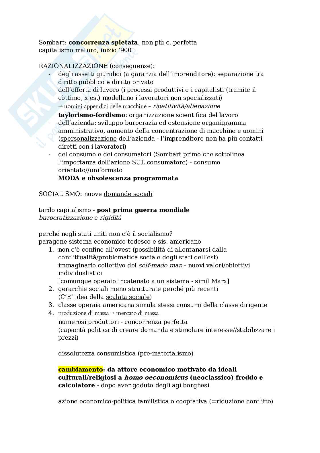 Appunti presi a lezione Società ed economia /Sociologia economica  Pag. 21