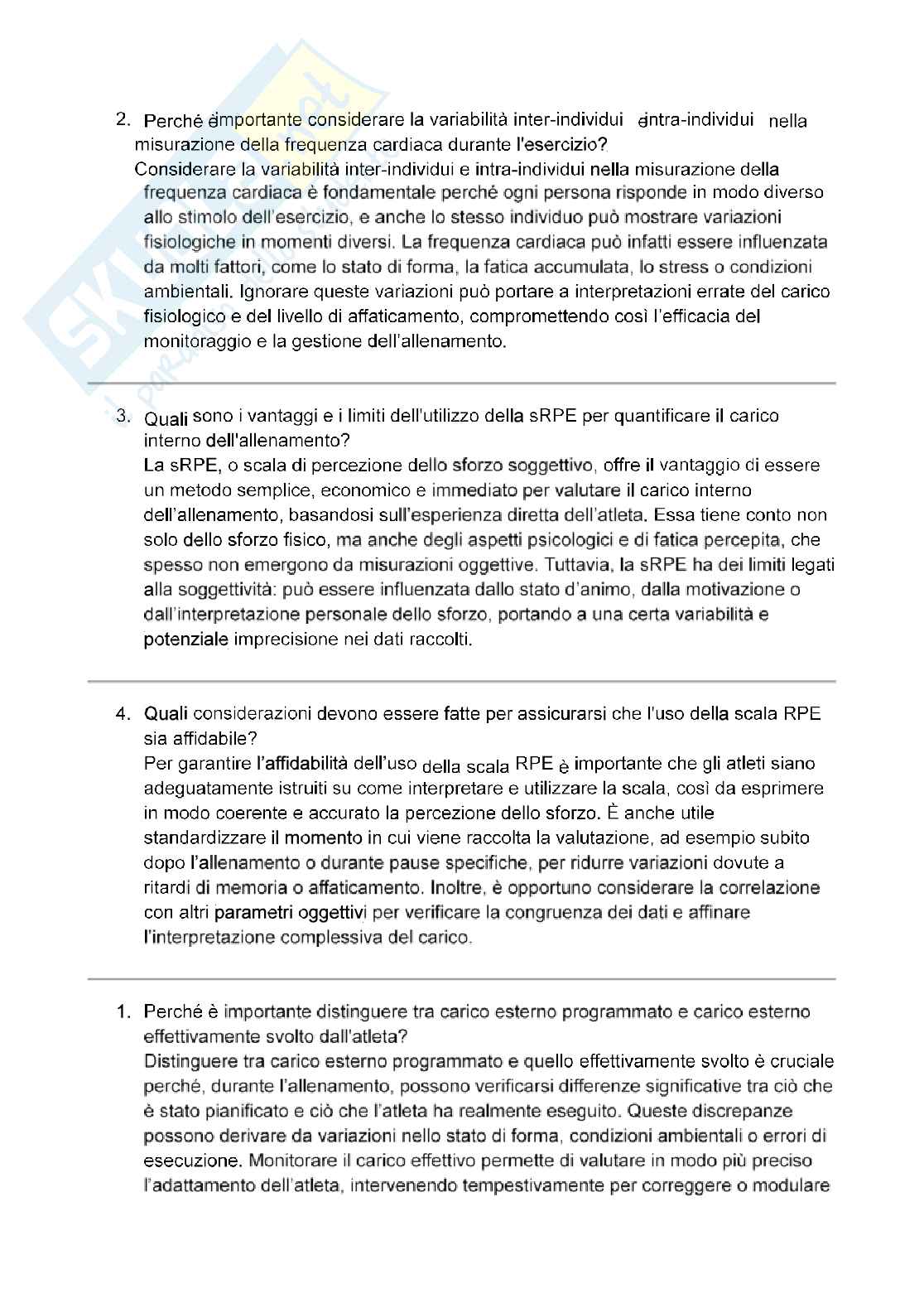 Risposte domande aperte Teoria e metodologia dell'allenamento aggiornate 2026 Pag. 11