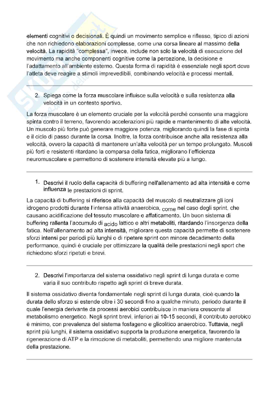 Risposte domande aperte Teoria e metodologia dell'allenamento aggiornate 2026 Pag. 6