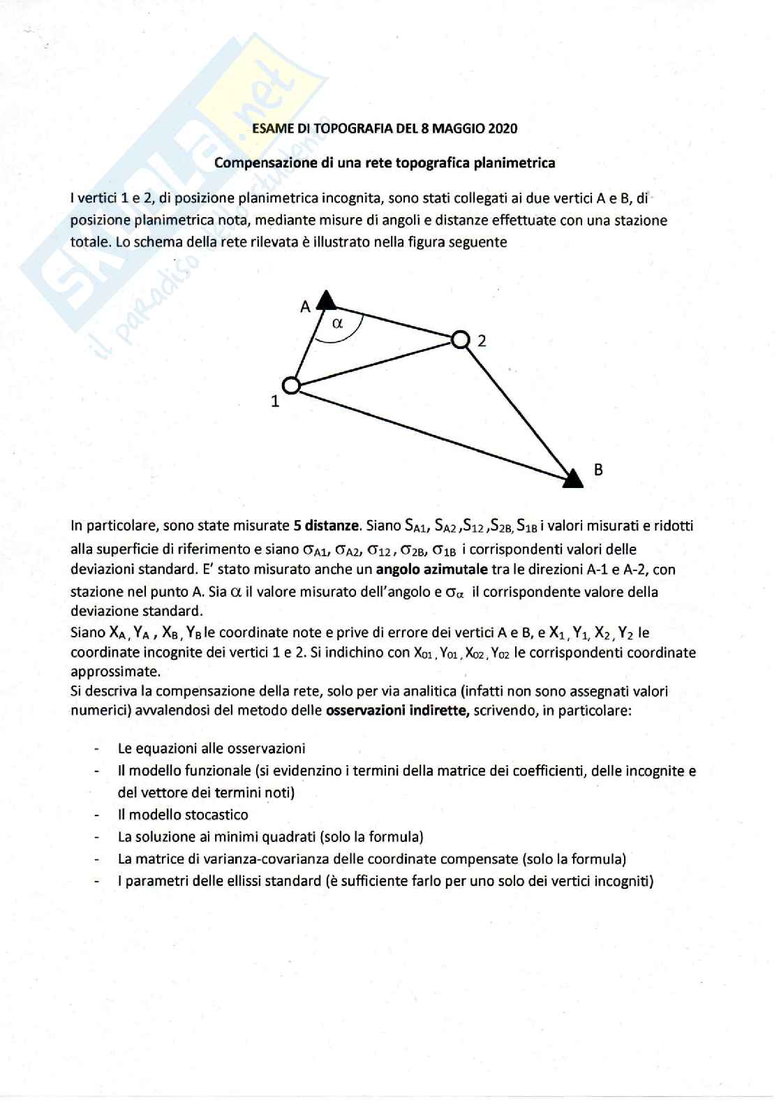 Esercizio di Topografia Pag. 1