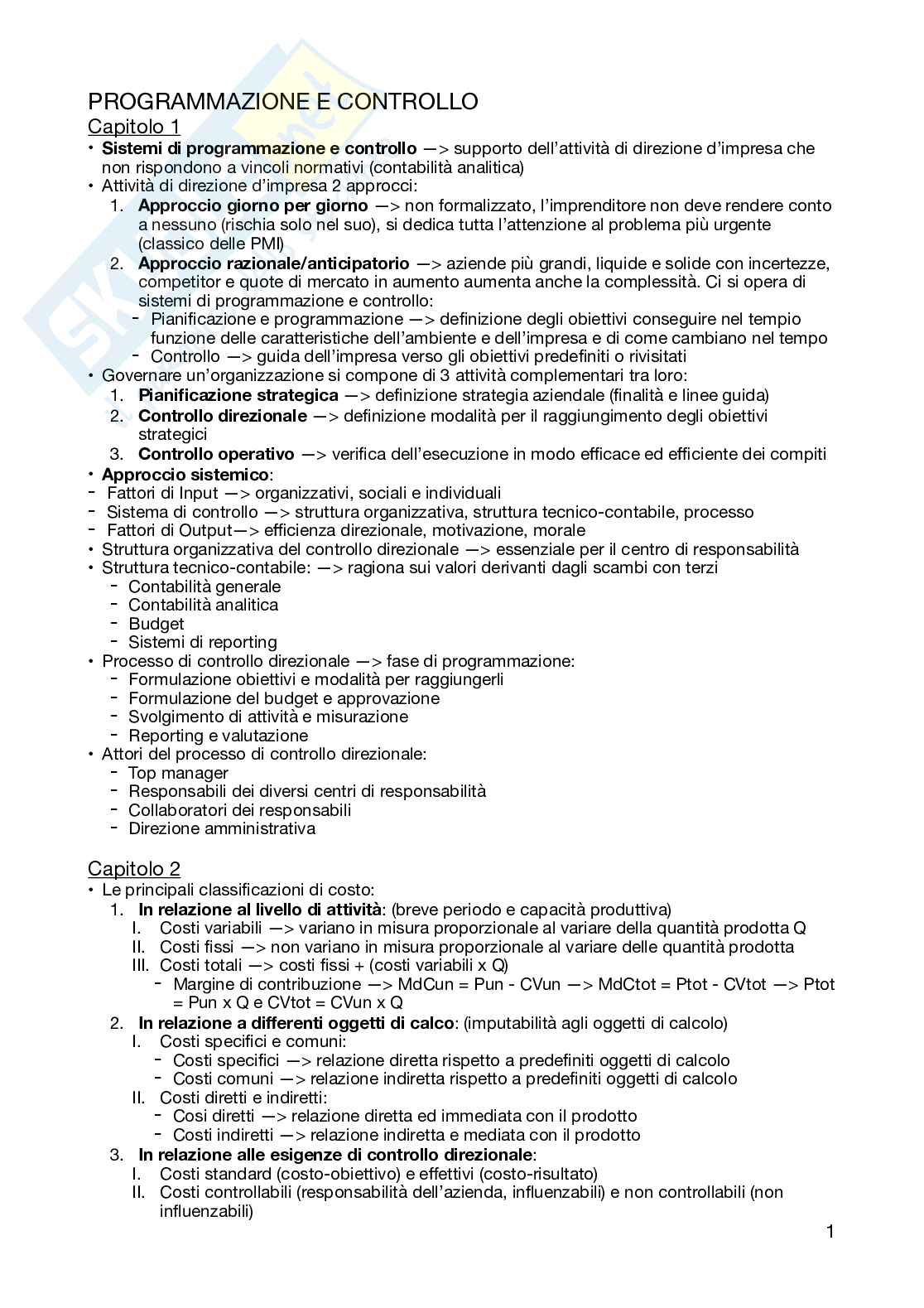 Programmazione e controllo Pag. 1