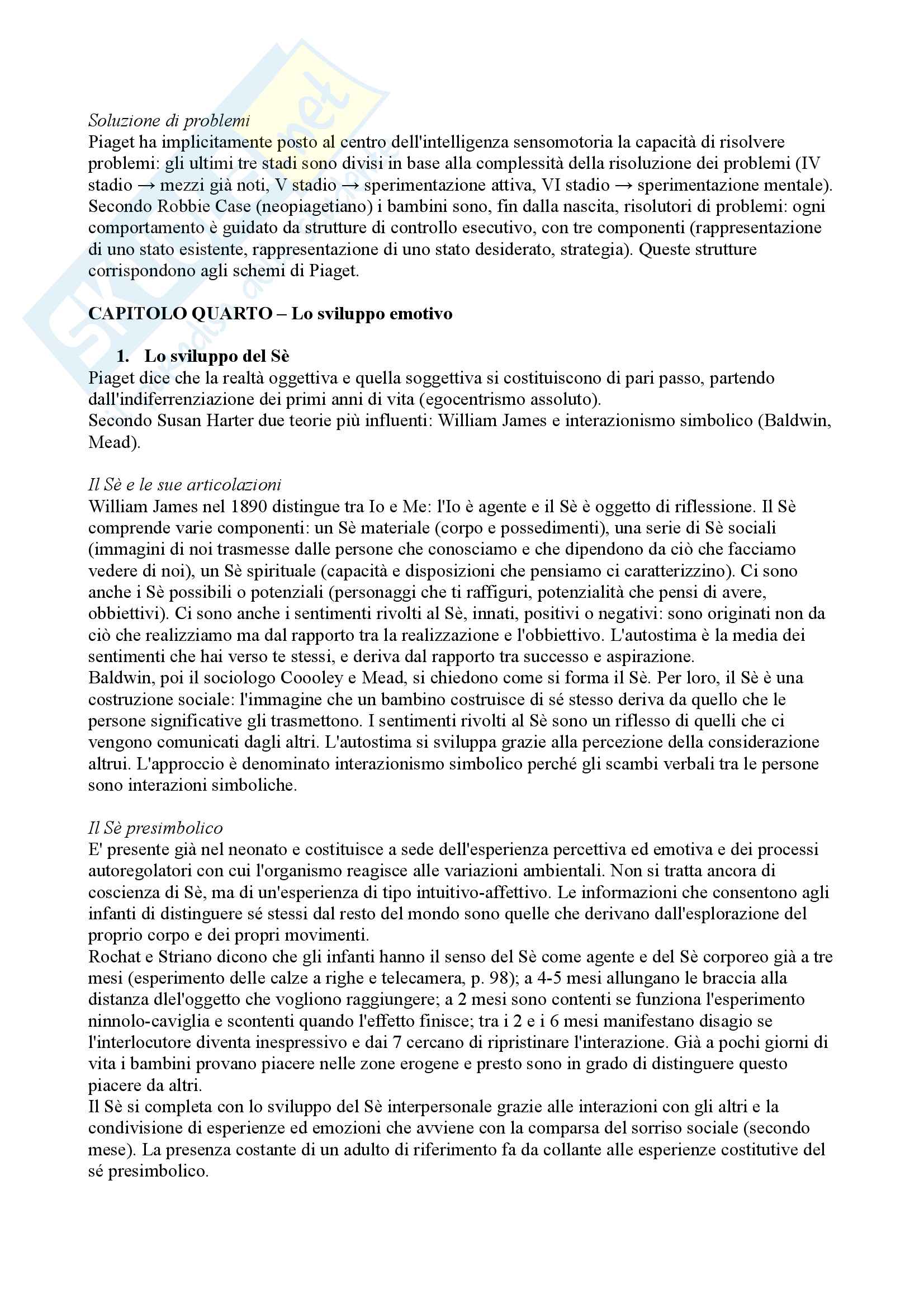 Riassunto esame per Psicologia dello sviluppo, docente Mirella Zanobini, testo consigliato Corso di psicologia dello sviluppo, Anna Berti e Anna Bombi Pag. 11