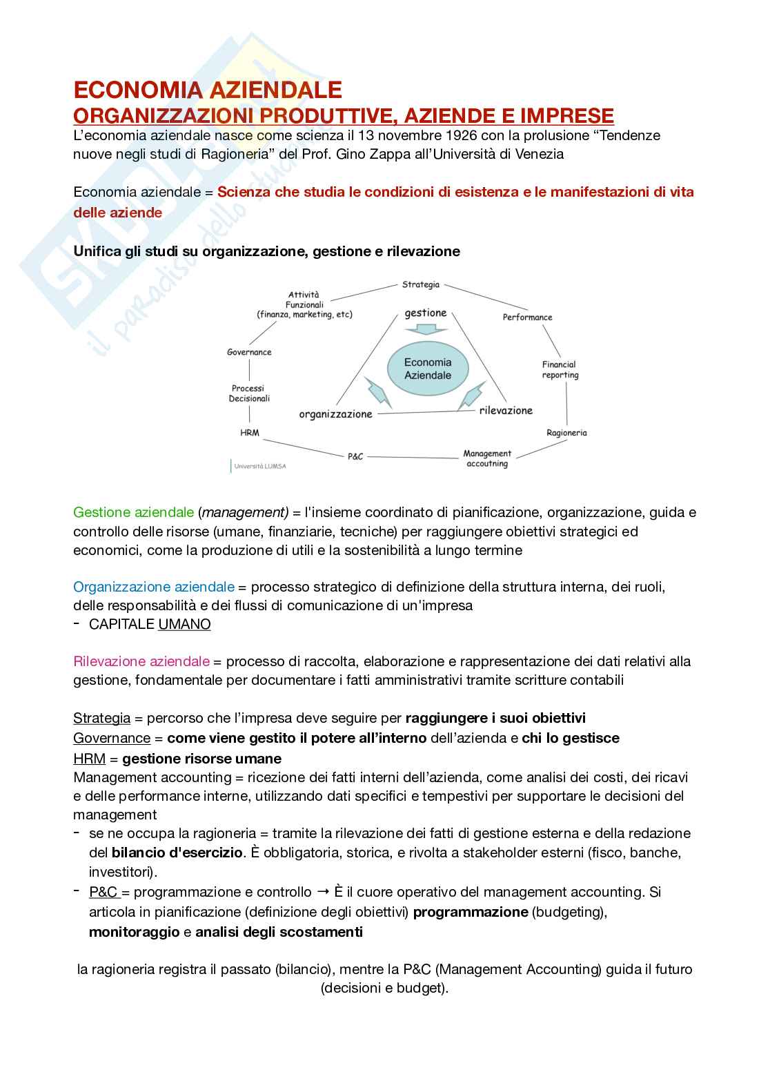 Economia aziendale Pag. 1