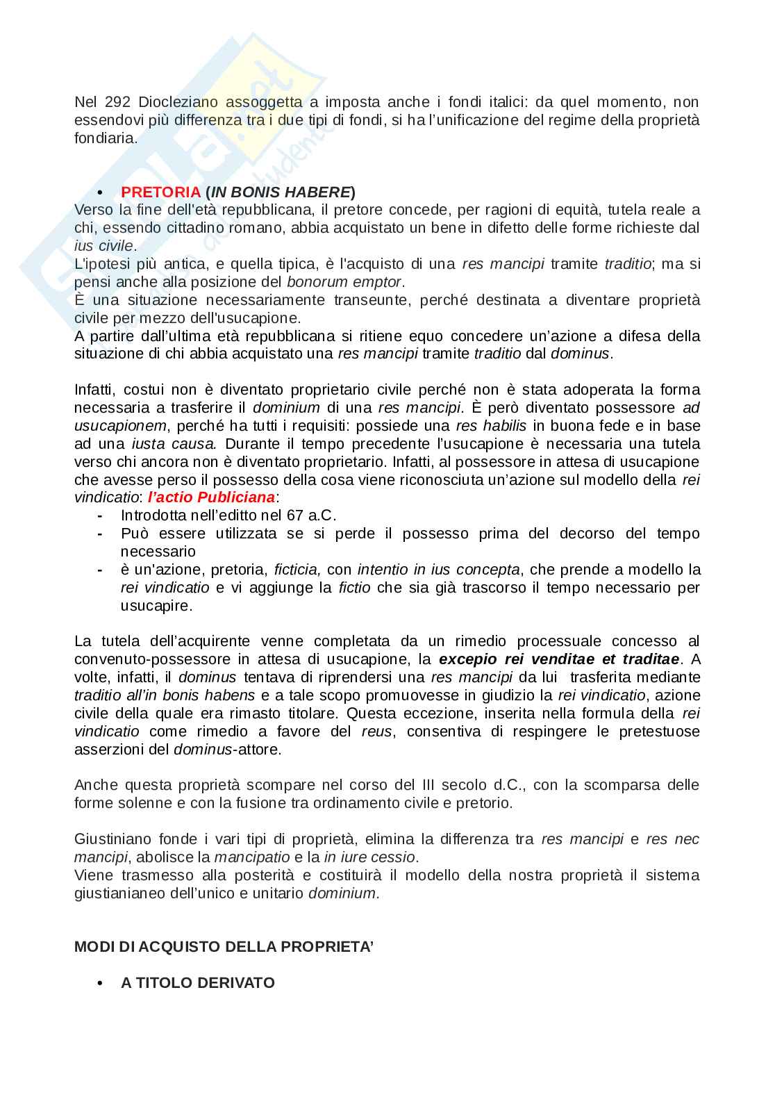 Riassunto esame Istituzioni di diritto romano, Prof. Lambrini Paola, libro consigliato Il diritto nell'esperienza di Roma antica, Paola Lambrini Pag. 71