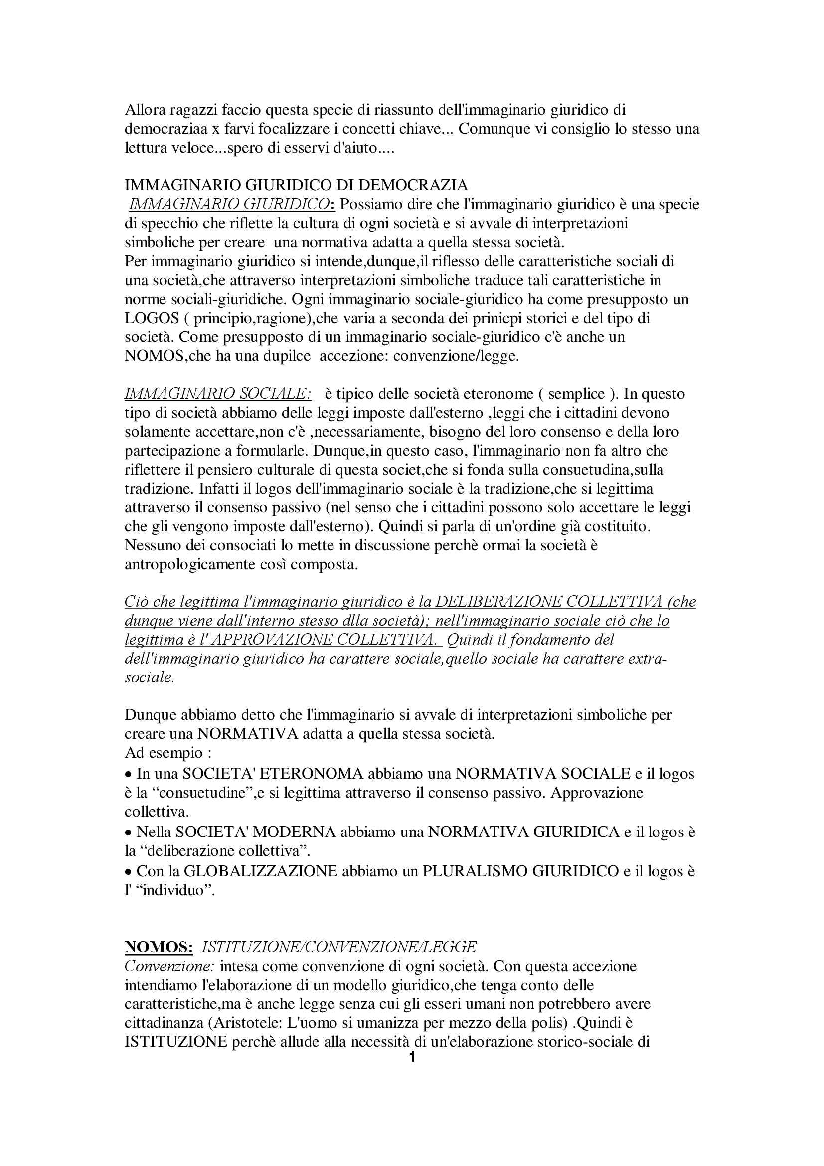 Filosofia diritto - Immaginario giuridico Pag. 1