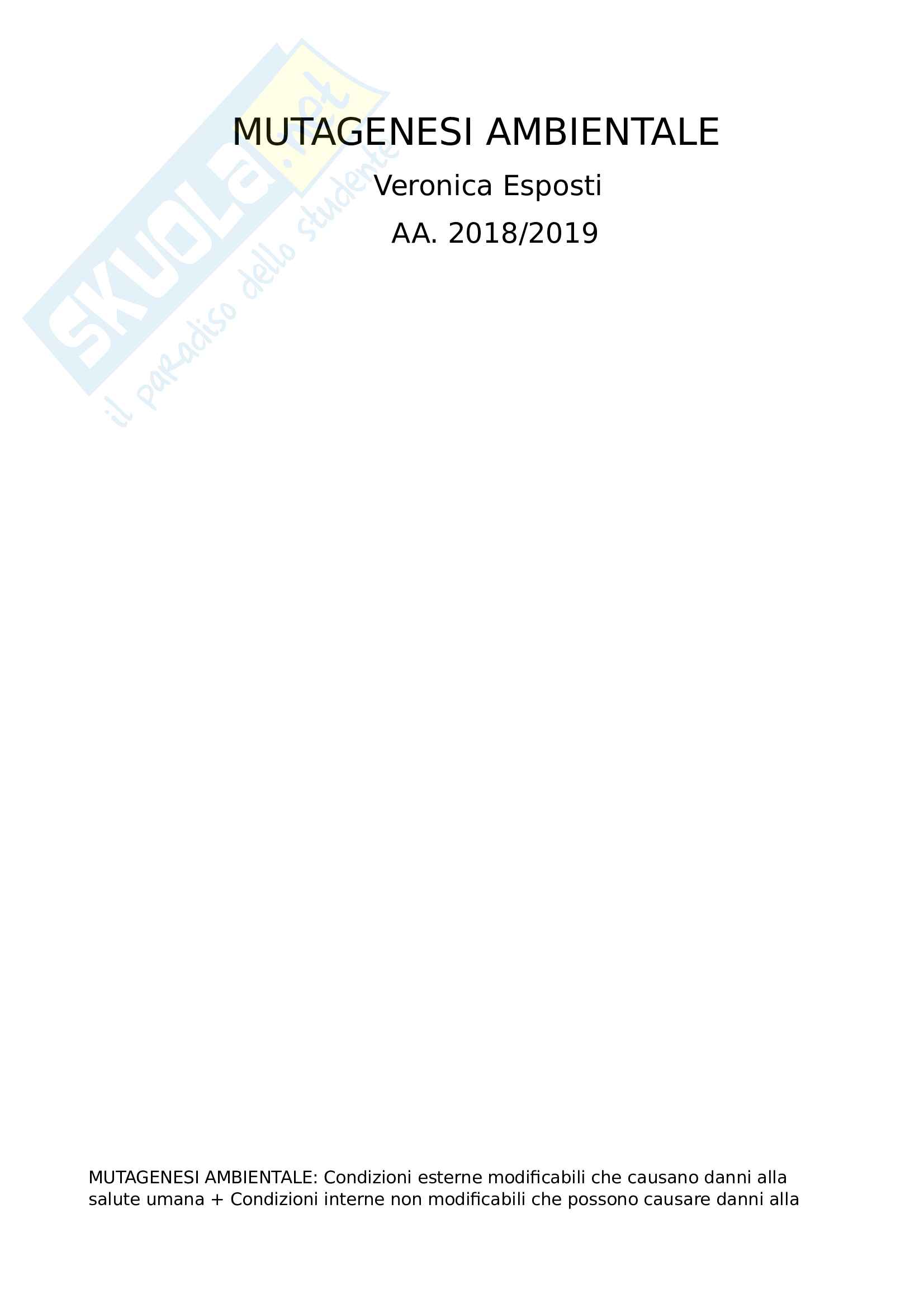 Appunti di mutagenesi Pag. 1