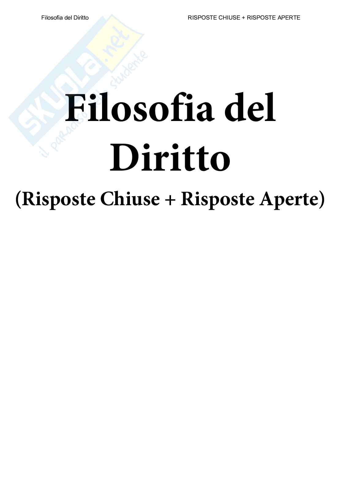 Filosofia del diritto - Paniere compilato Pag. 1