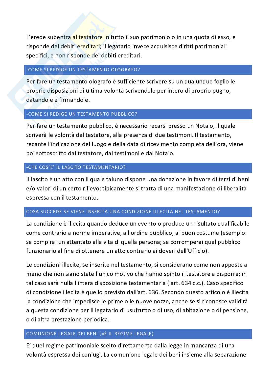 Domande d'esame di Diritto privato Pag. 36