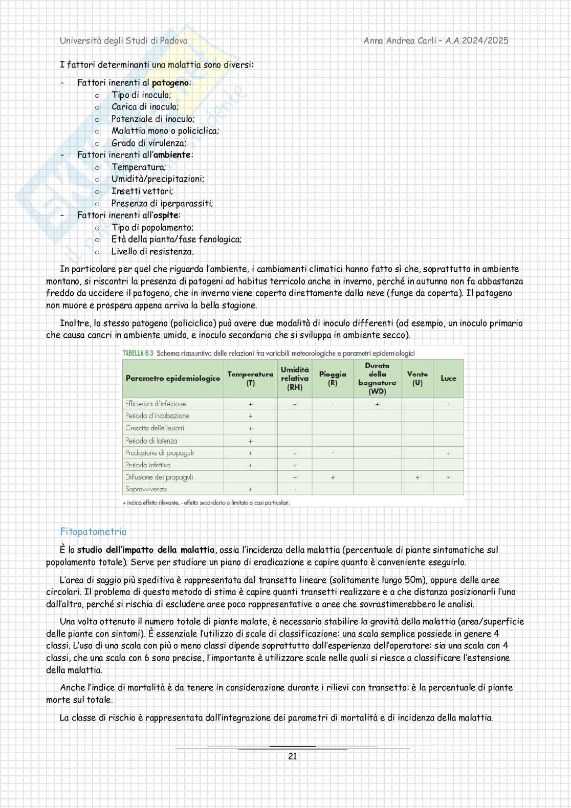 Riassunto esame Elementi di patologia forestale, Prof. Linaldeddu Benedetto Teodoro, libro consigliato Elementi di patologia forestale, Capretti, Ragazzi Pag. 21