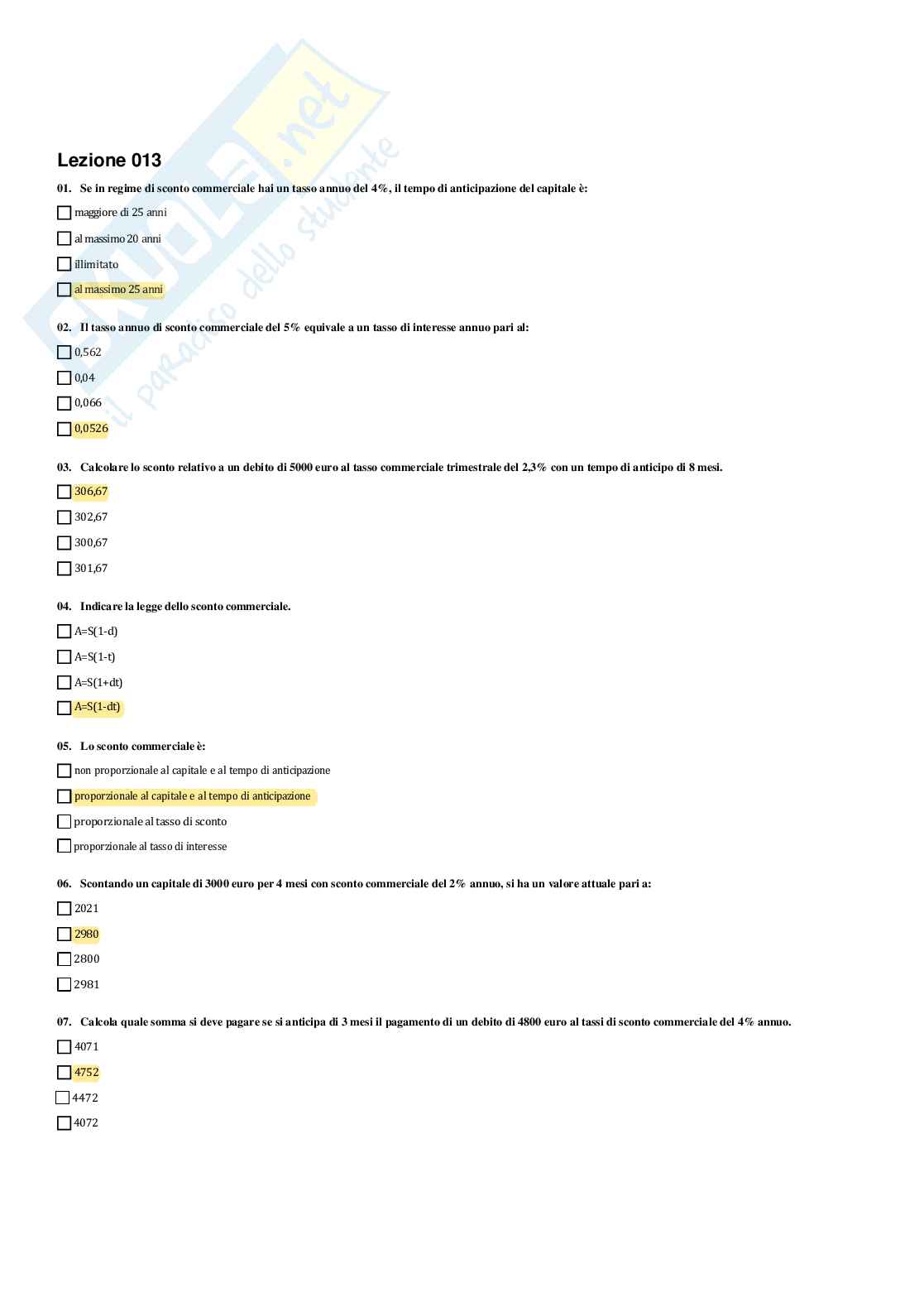 Matematica finanziaria Pag. 26