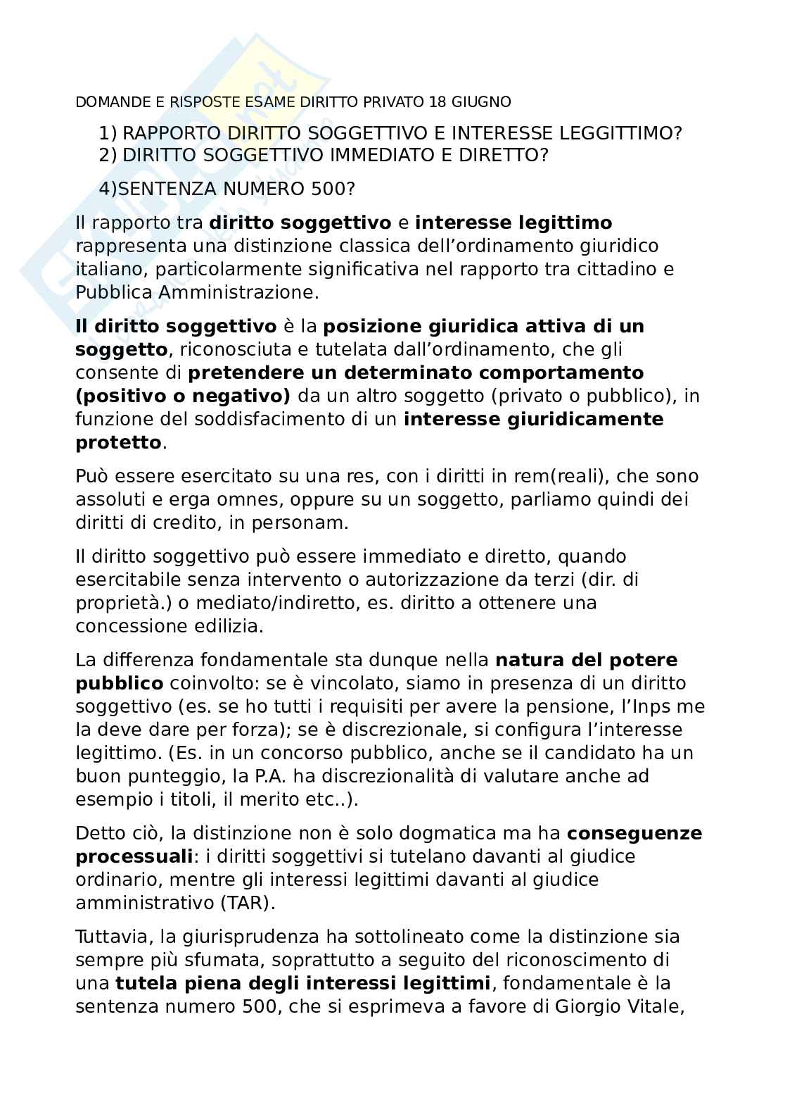 Diritto privato Pag. 1