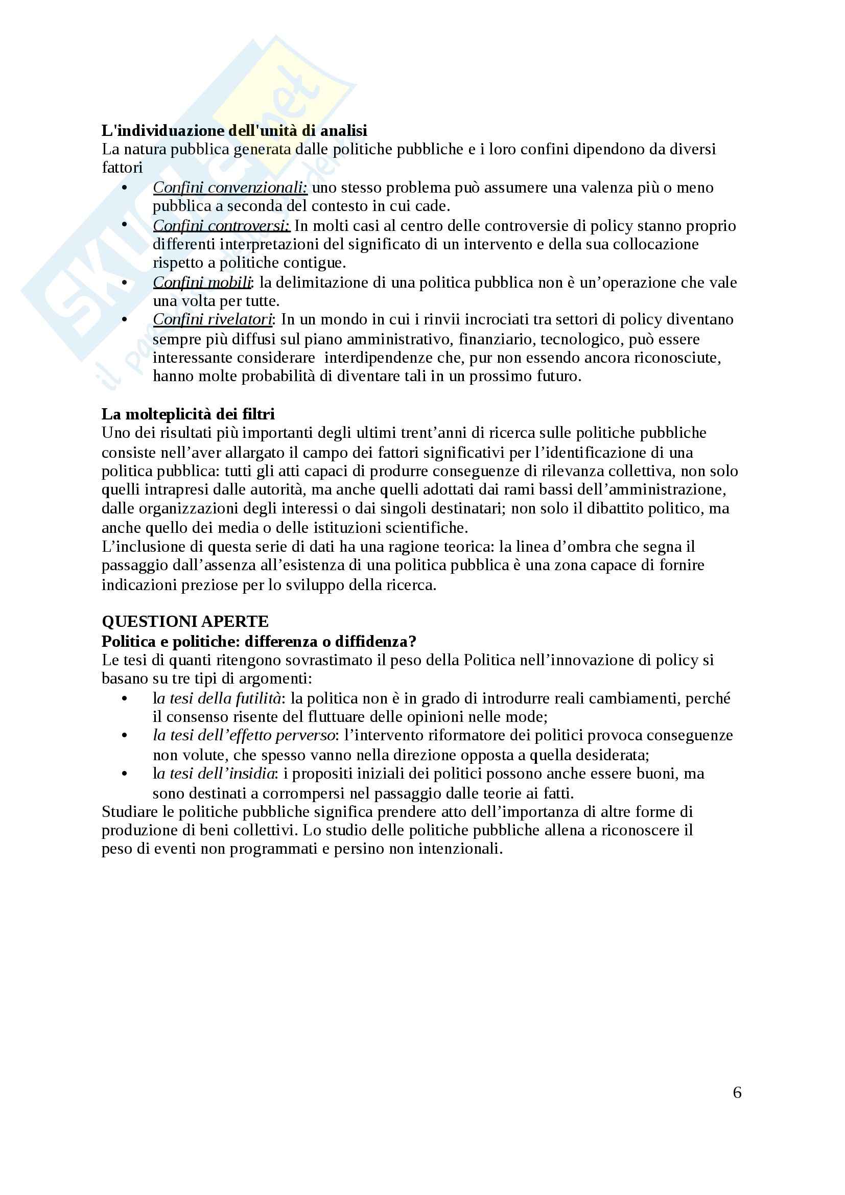 Riassunto esame Politica pubbica, prof. Regonini Pag. 6