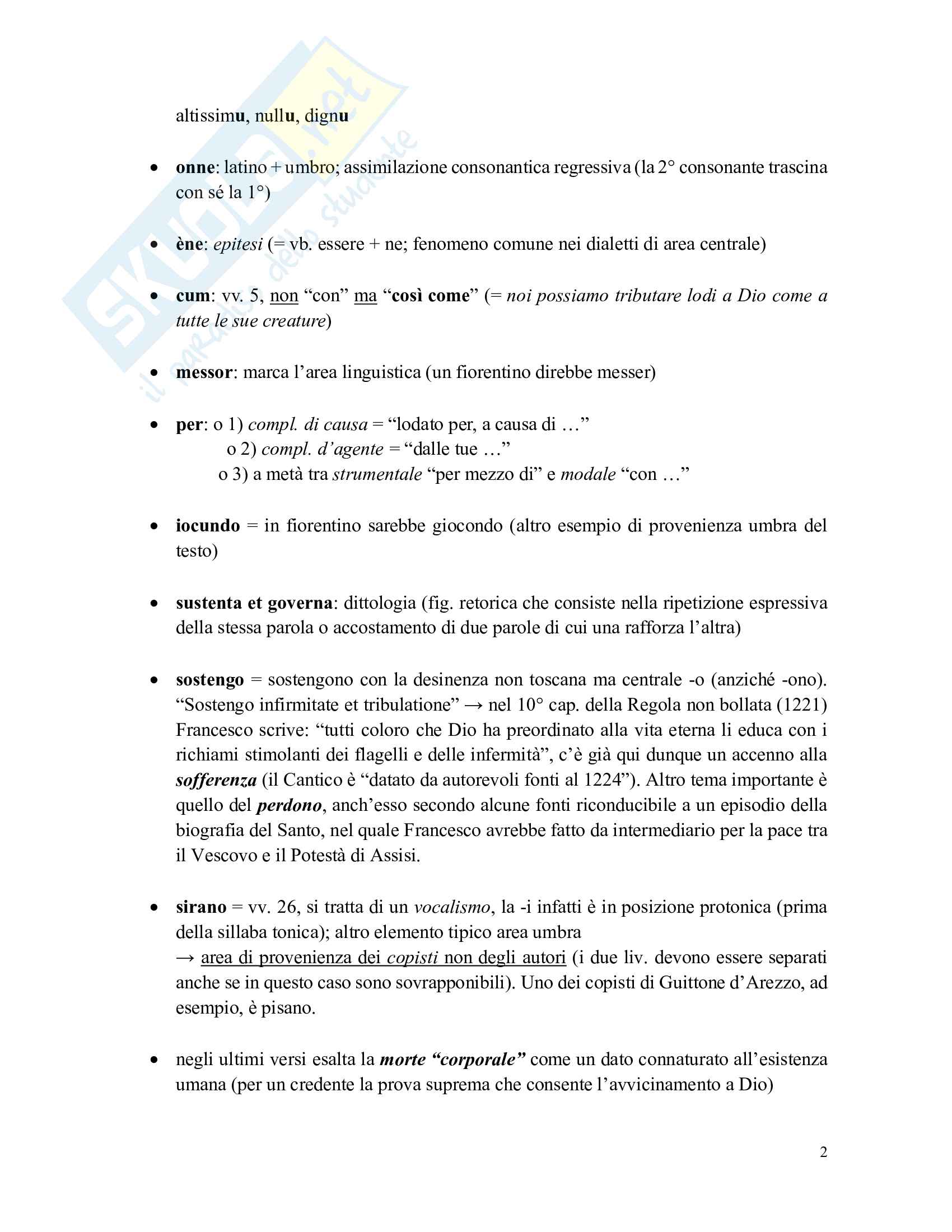 Riassunto esame letteratura italiana I, prof. Brambilla, libro consigliato Letteratura italiana delle origini, Contini Pag. 2
