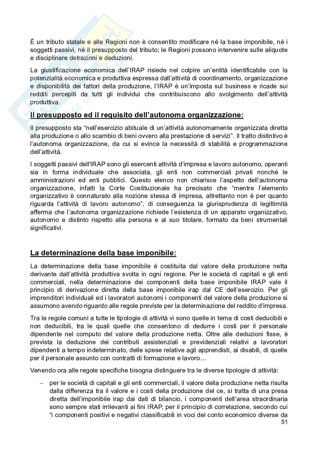 Appunti di Diritto tributario, 6 crediti Pag. 51
