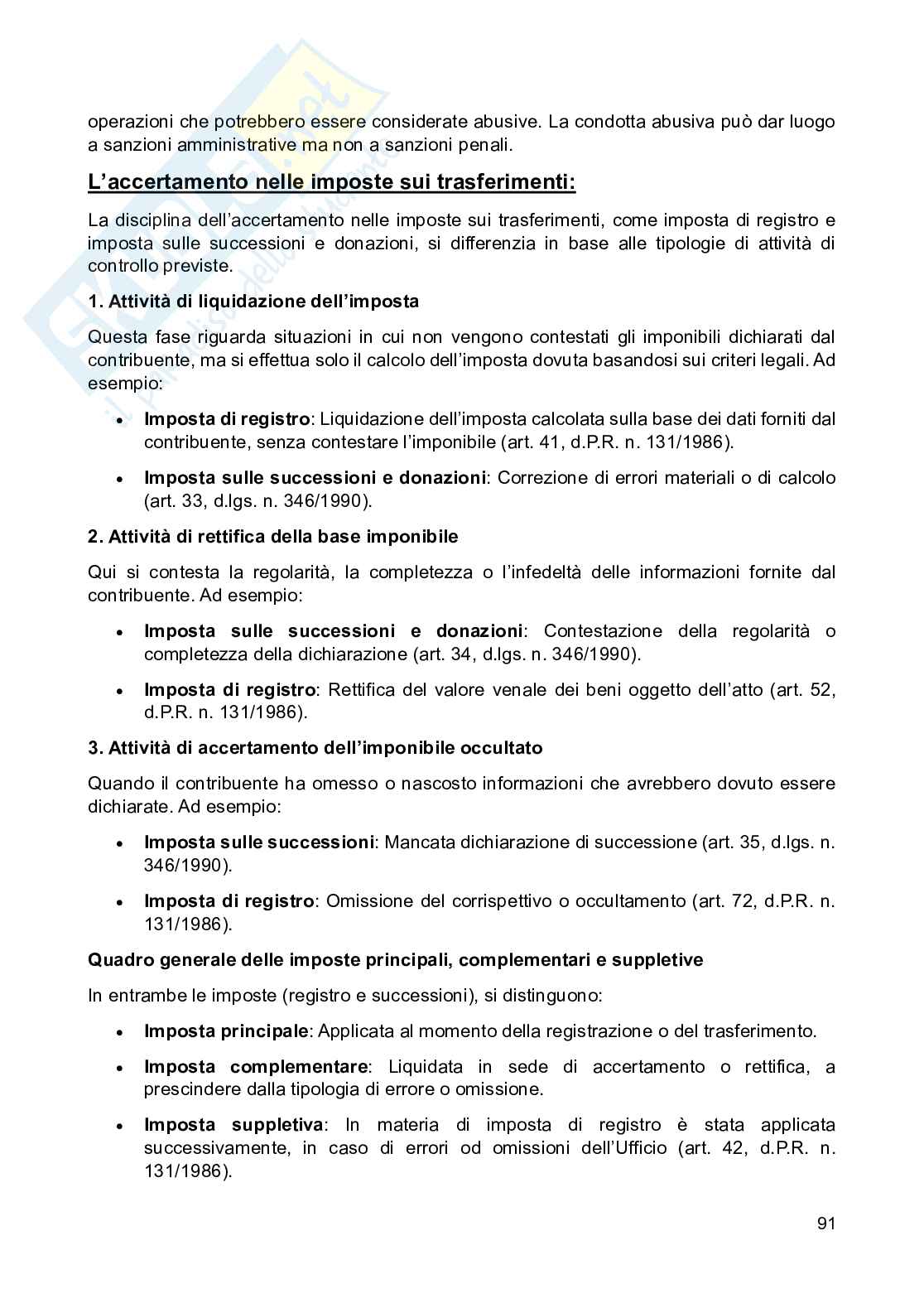 Appunti di Diritto tributario, 6 crediti Pag. 91