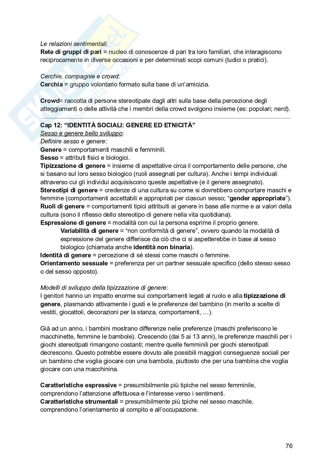 Riassunto esame Psicologia dello sviluppo, Prof. Fiorilli Caterina, libro consigliato Psicologia dello sviluppo, Leman, Bremner, Gauvain Pag. 76