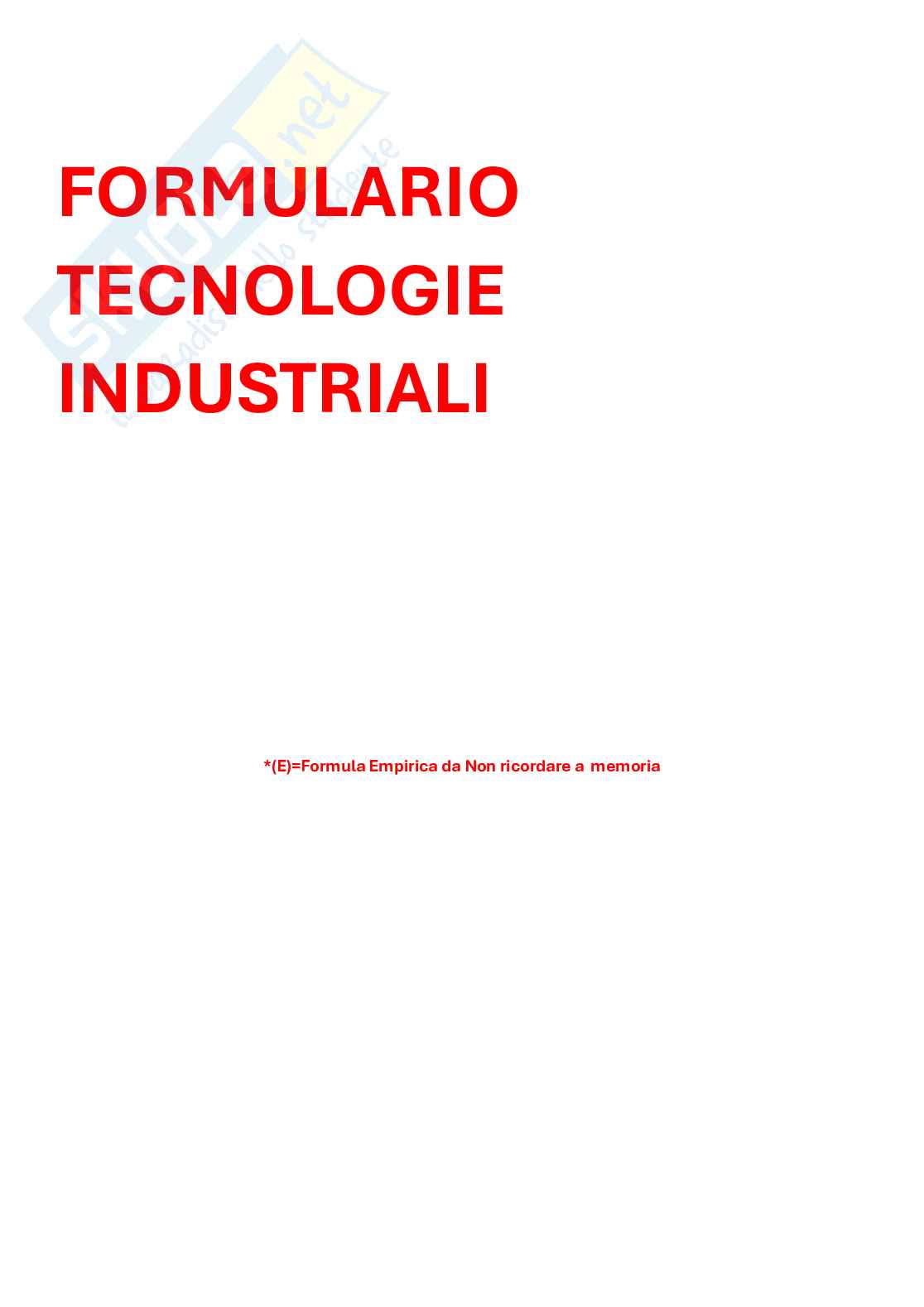 Formulario Tecnologie Industriali Pag. 1