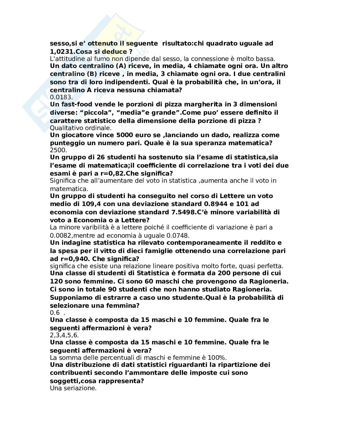 Paniere a risposta multipla in ordine alfabetico di Statistica Pag. 36
