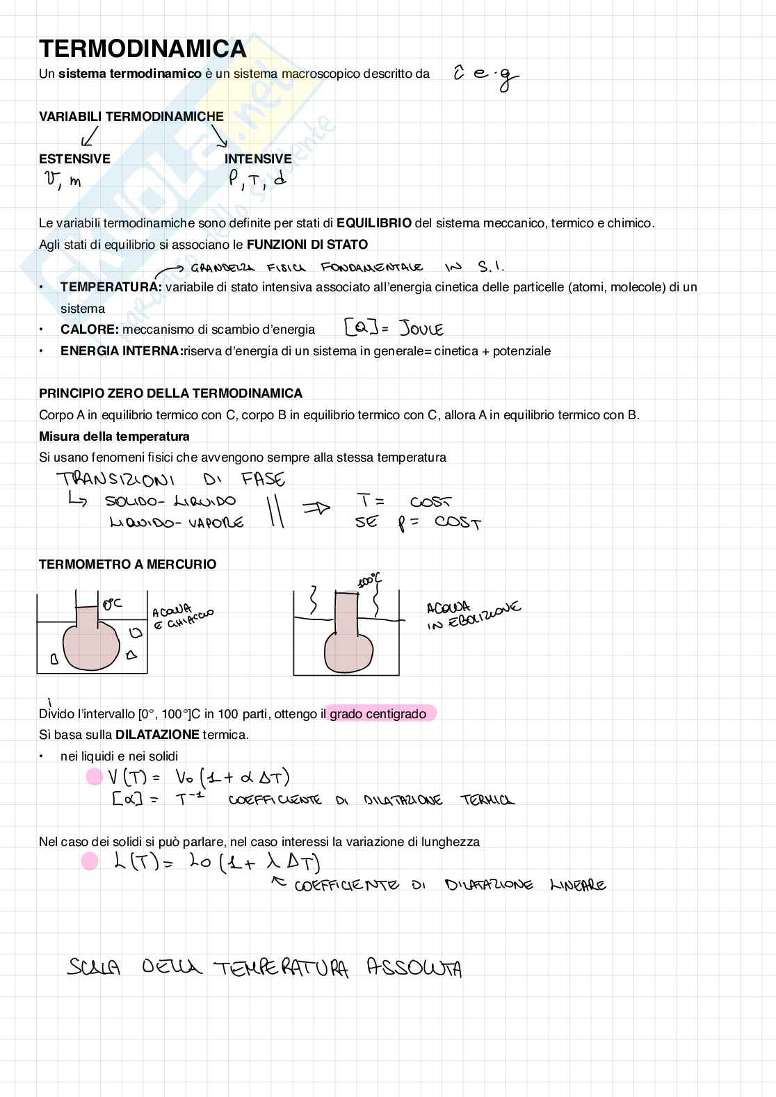 Teoria di Fisica con elementi di statistica sulla termodinamica  Pag. 1
