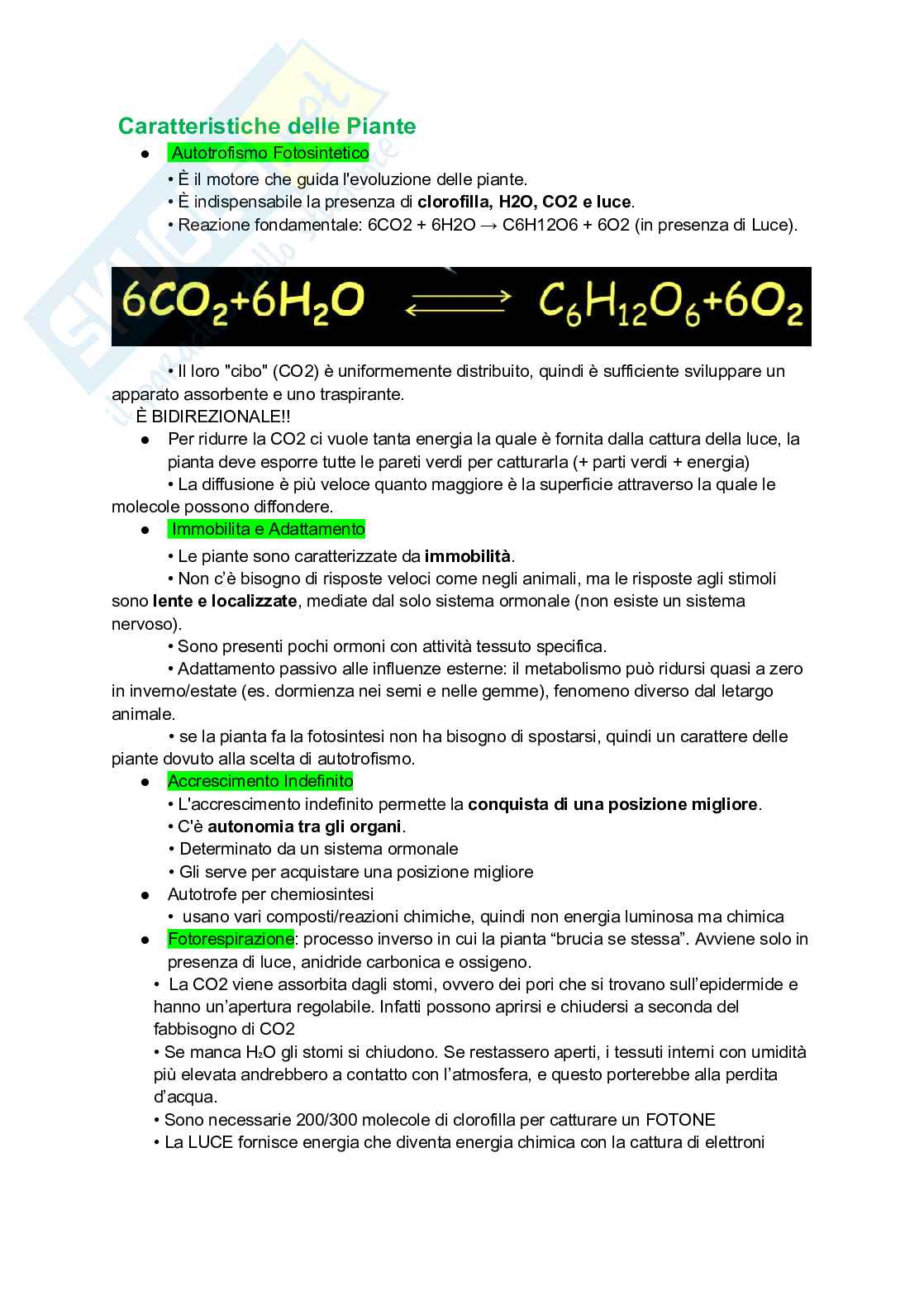 Appunti completi di Botanica generale Pag. 1