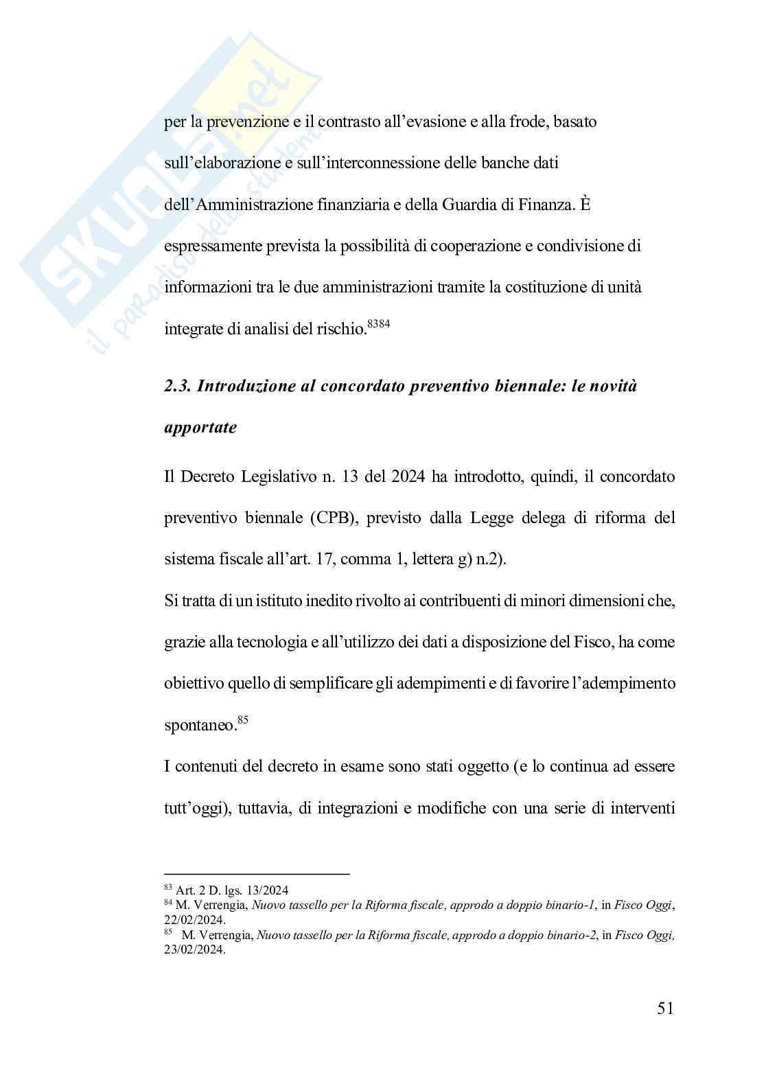 Modelli consensuali nella fase di attuazione del tributo: il concordato preventivo biennale della riforma tributaria del 2024 Pag. 51
